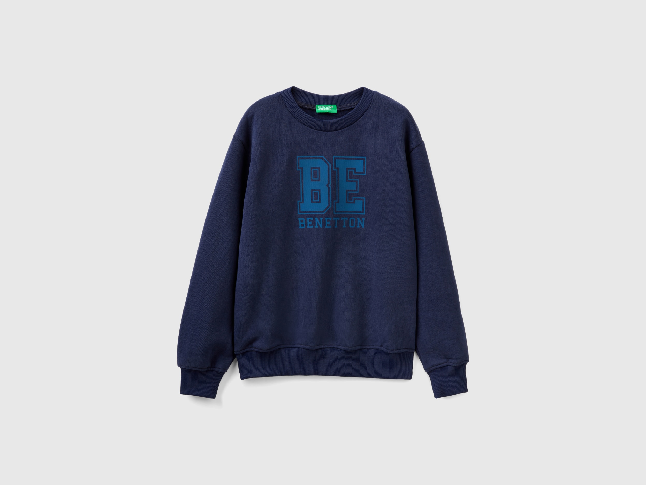 Benetton, Warm Sweatshirt With Logo, size S, Dark Blue, Kids
