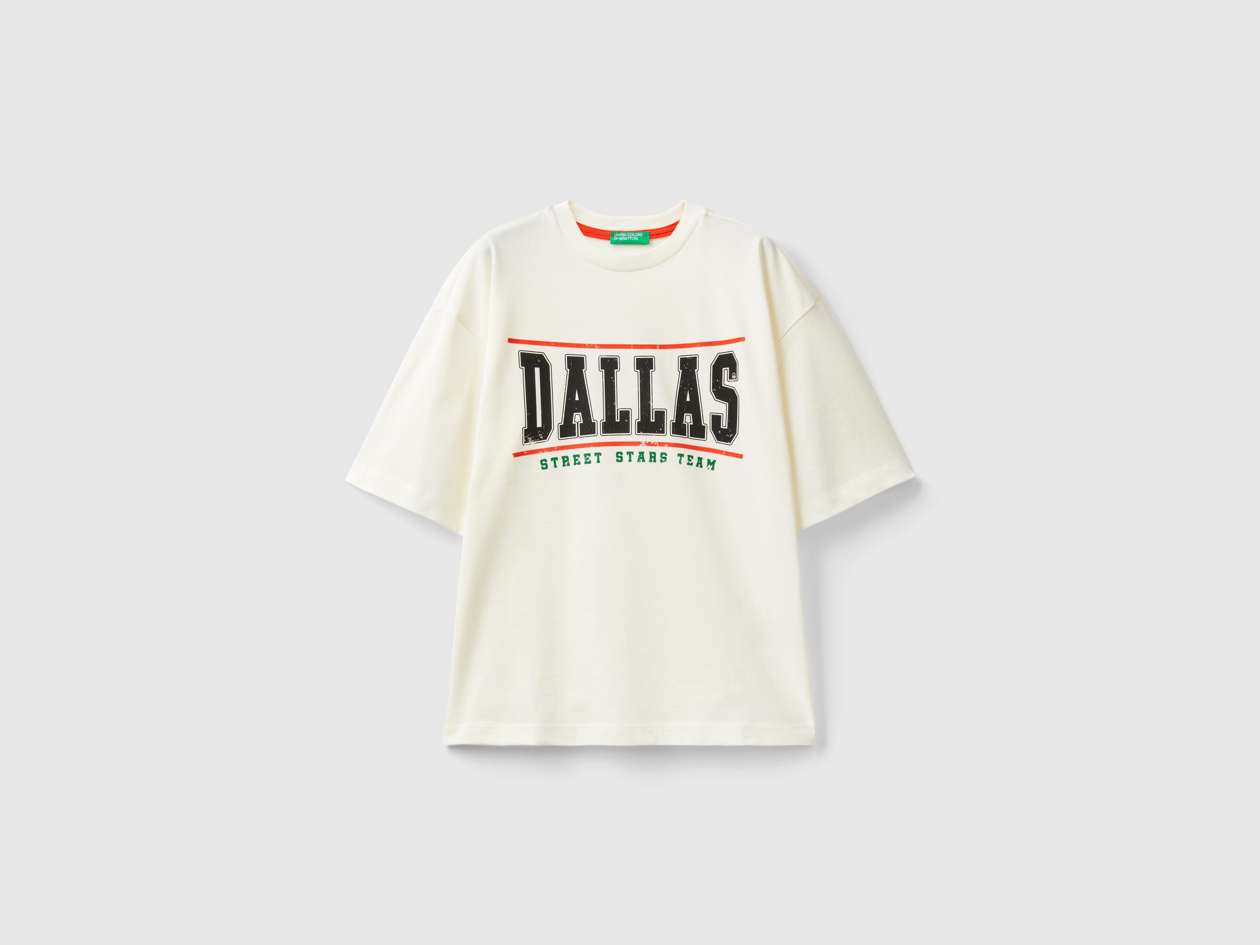 Benetton, Maglietta Stile College, Bianco Panna, Bambini