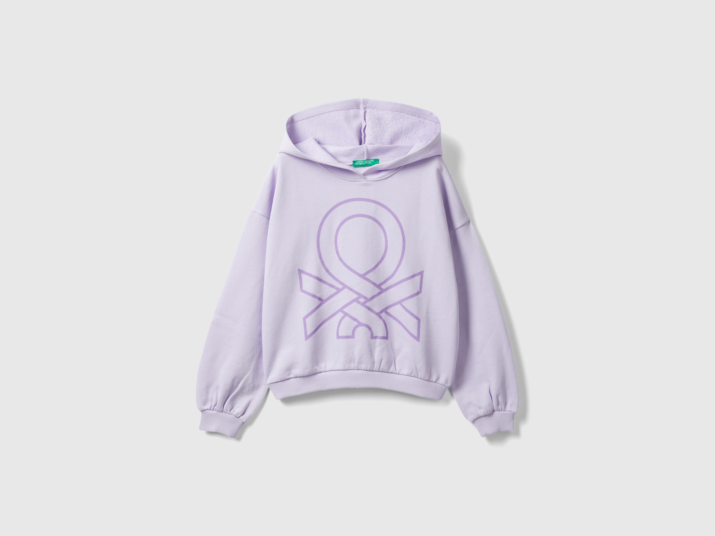 Benetton, Hoodie With Maxi Logo, size S, Lilac, Kids