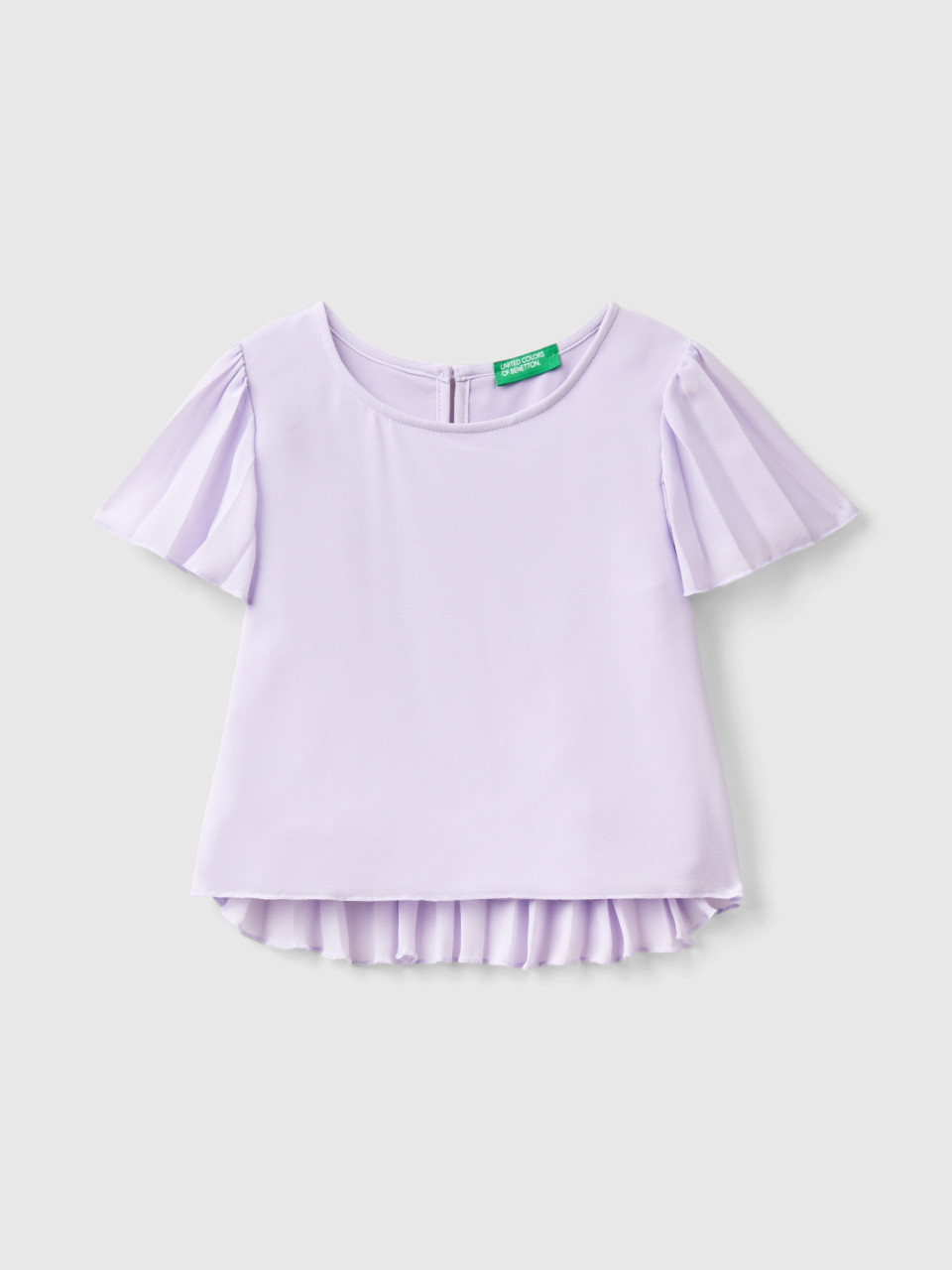 Benetton, Blouse With Pleated Details, Lilac, Kids