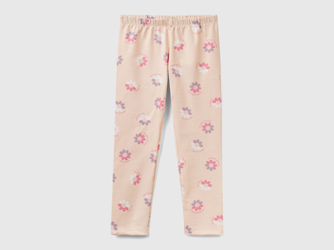 Powell Craft - Girls White & Pink Cotton Butterfly Leggings