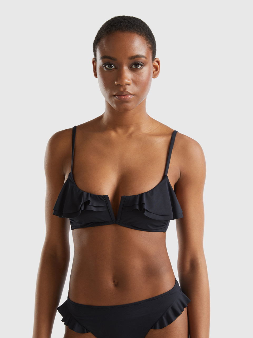 Benetton, Brassiere Bikini Top In Econyl®, Black, Women