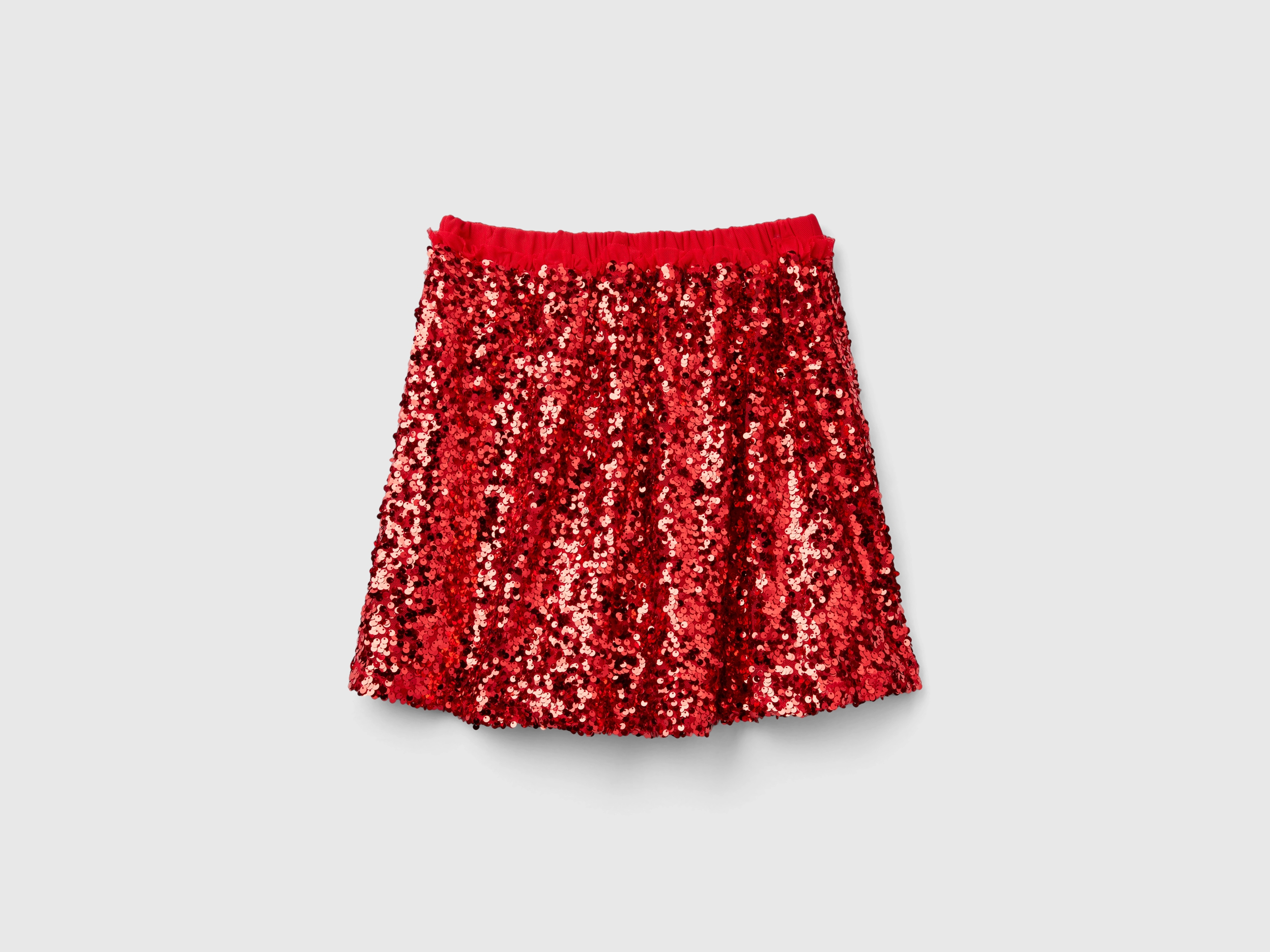 Red sequin mini skirt sales