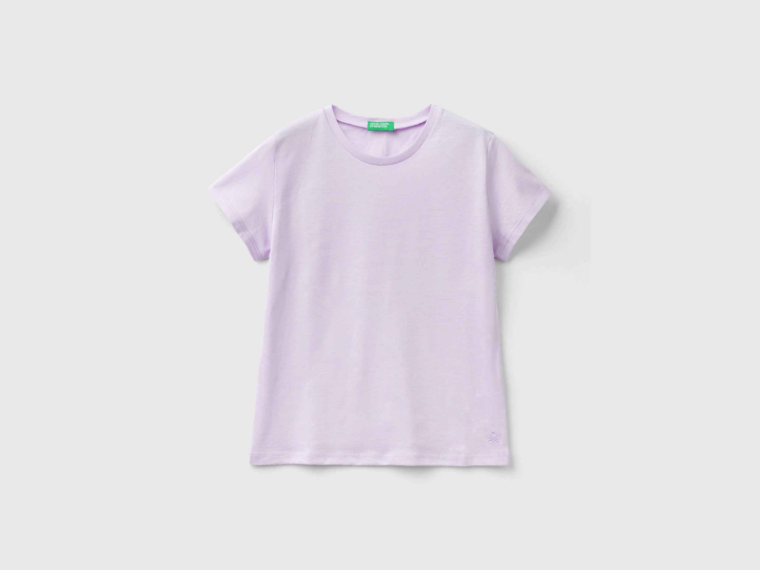 Image of Benetton, T-shirt In Pure Organic Cotton, size XL, Lilac, Kids