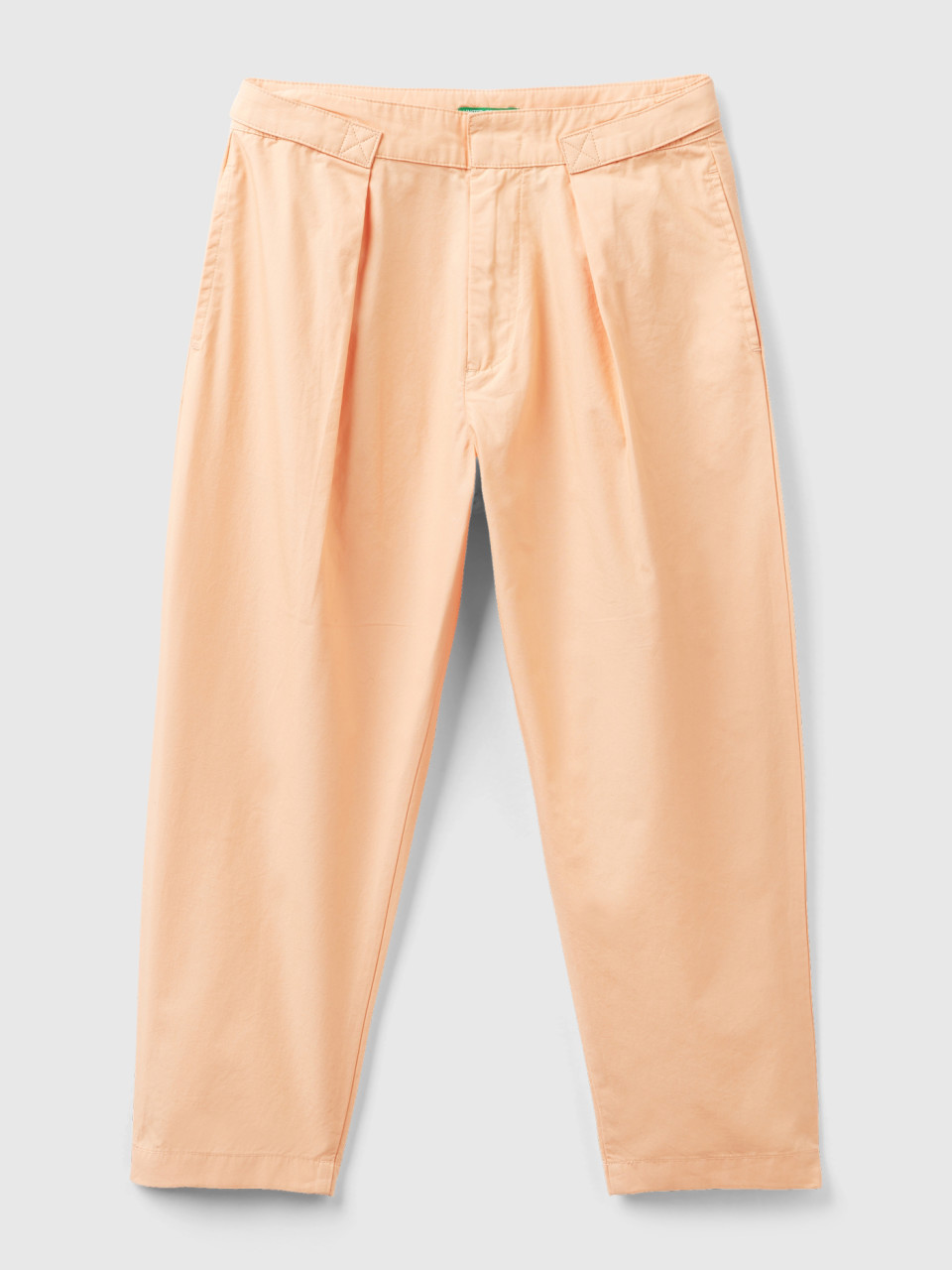 Benetton, Trousers In Pure Linen, Peach, Kids