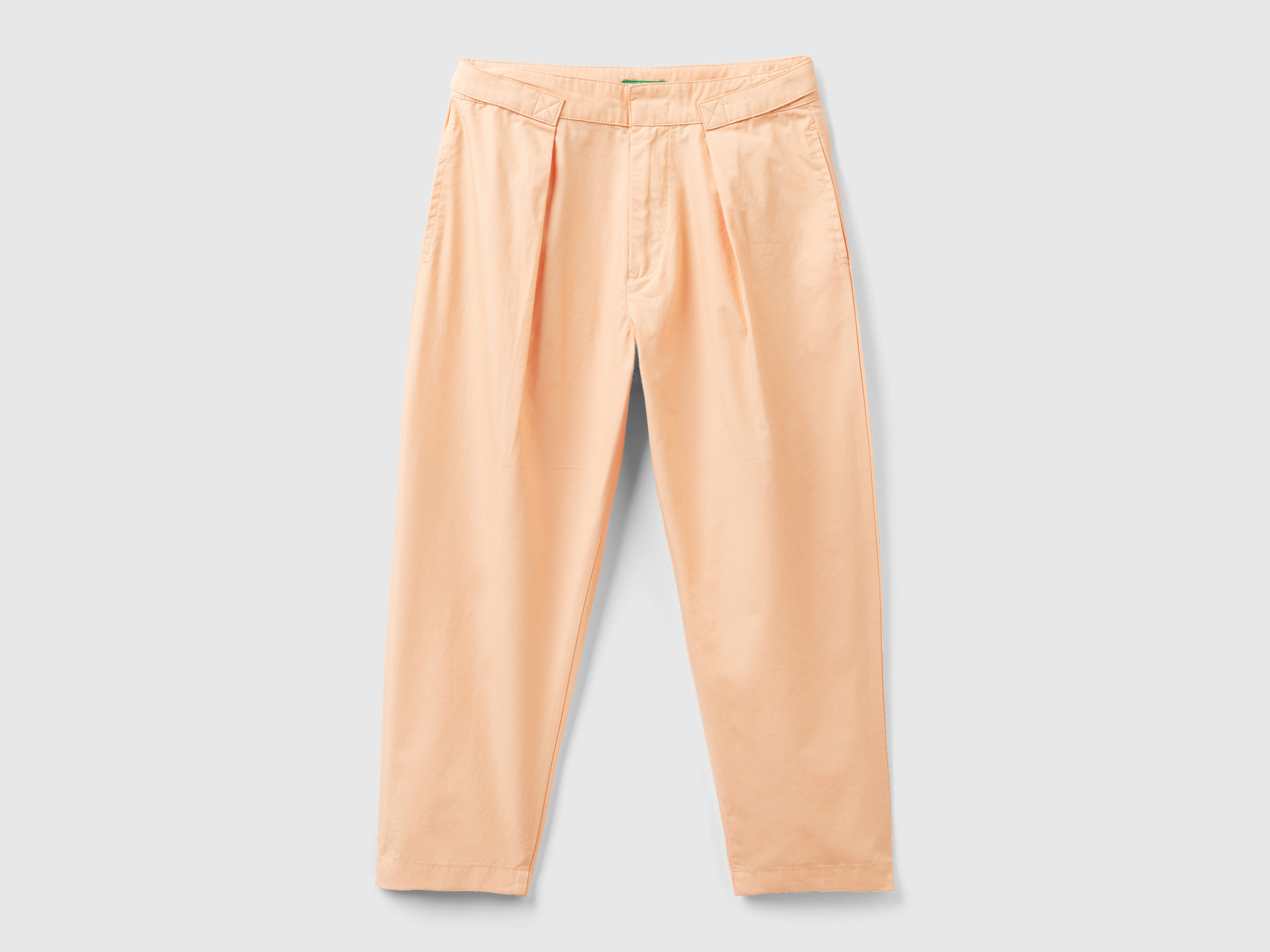 Benetton, Pantaloni In Puro Cotone, Pesca, Bambini