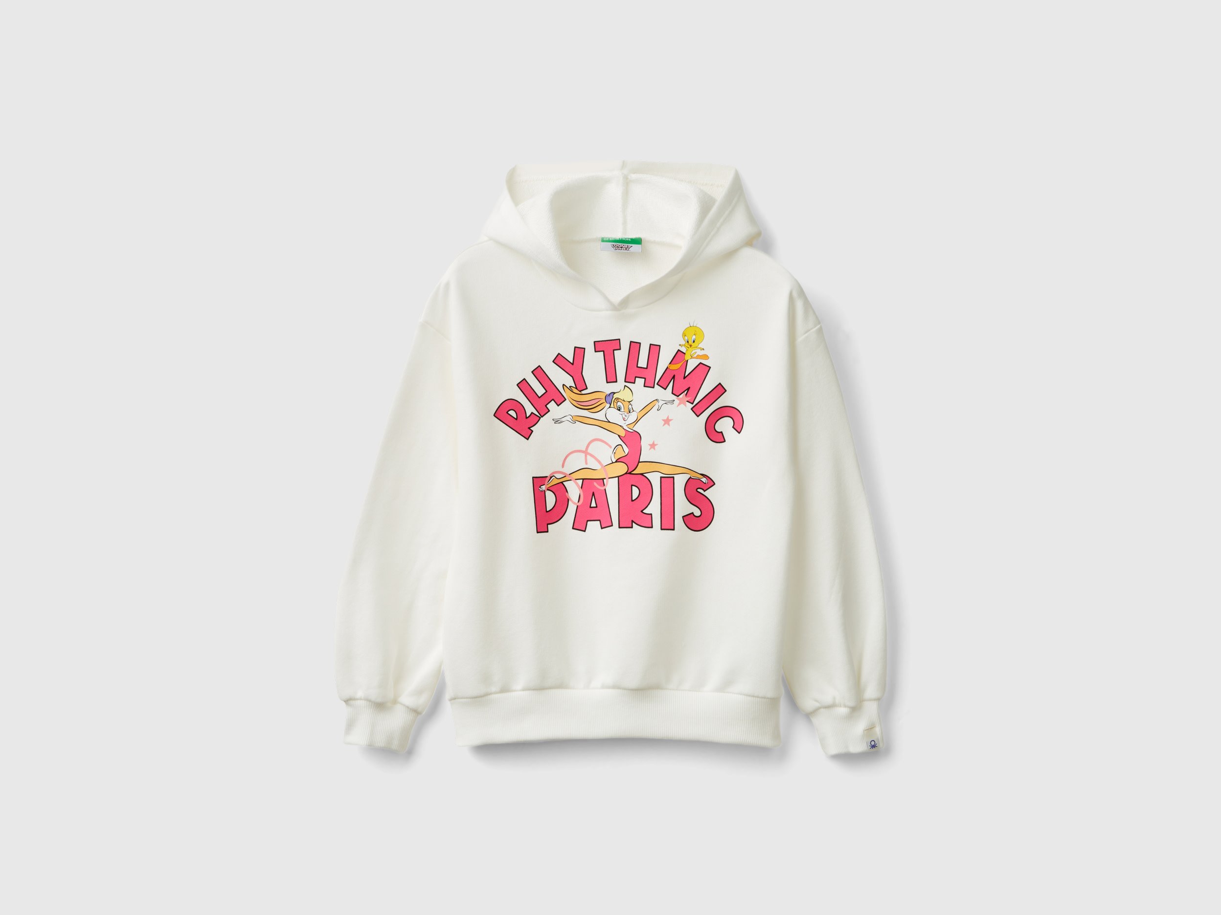 Benetton, Felpa Con Cappuccio ©looney Tunes, Bianco Panna, Bambini