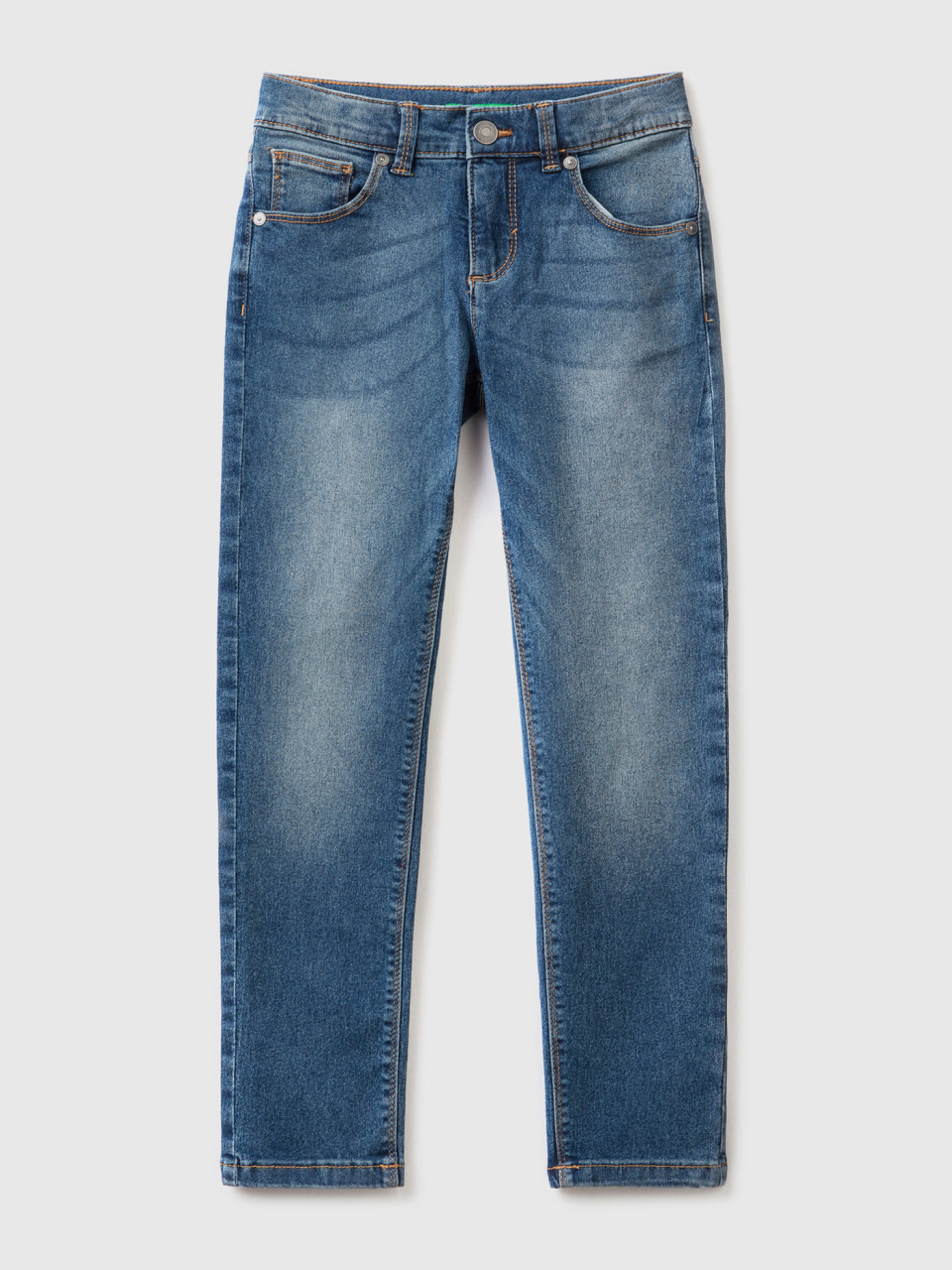 Benetton, Slim Fit-jeans Mit Fünf Taschen, Blau, female