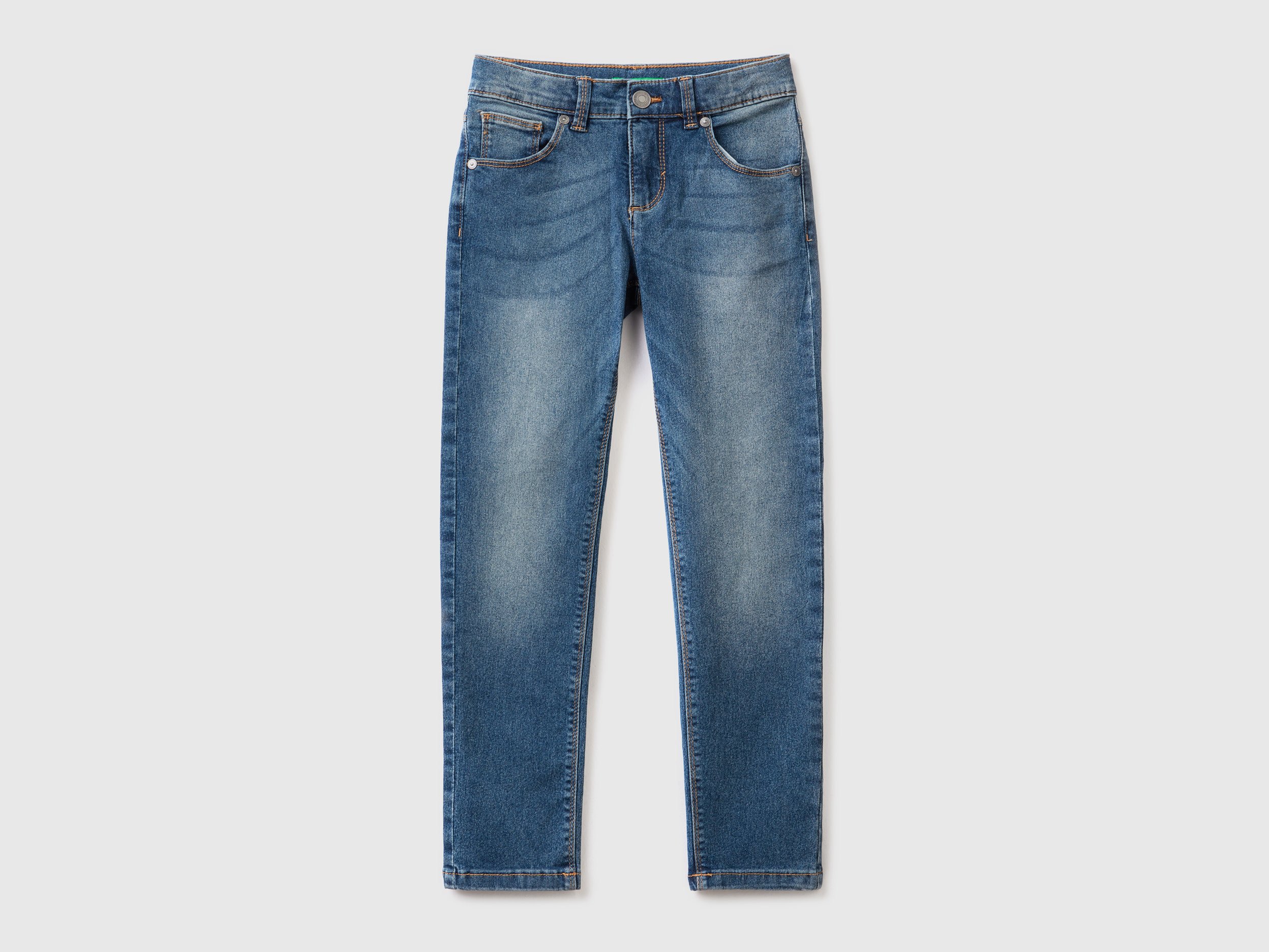 Benetton, Five-pocket Slim Fit Jeans, size 2XL, Blue, Kids