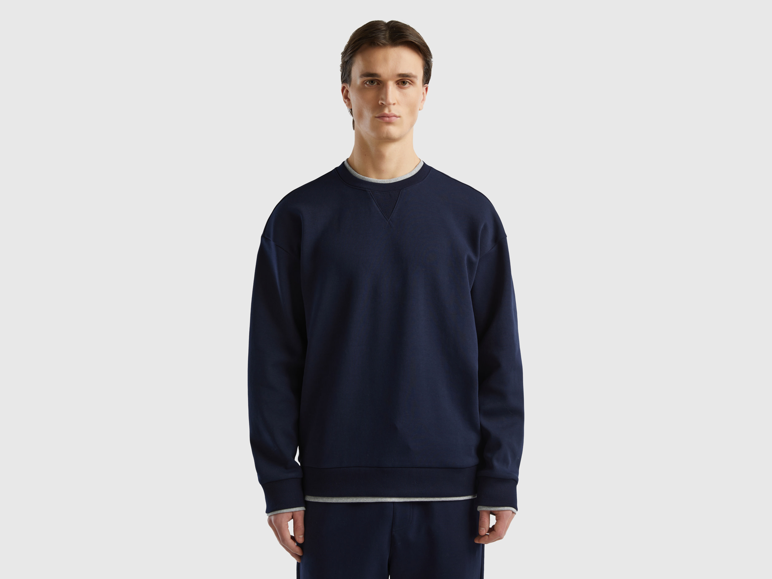 Benetton, Relaxed Fit Sweatshirt, size , Dark Blue, Men