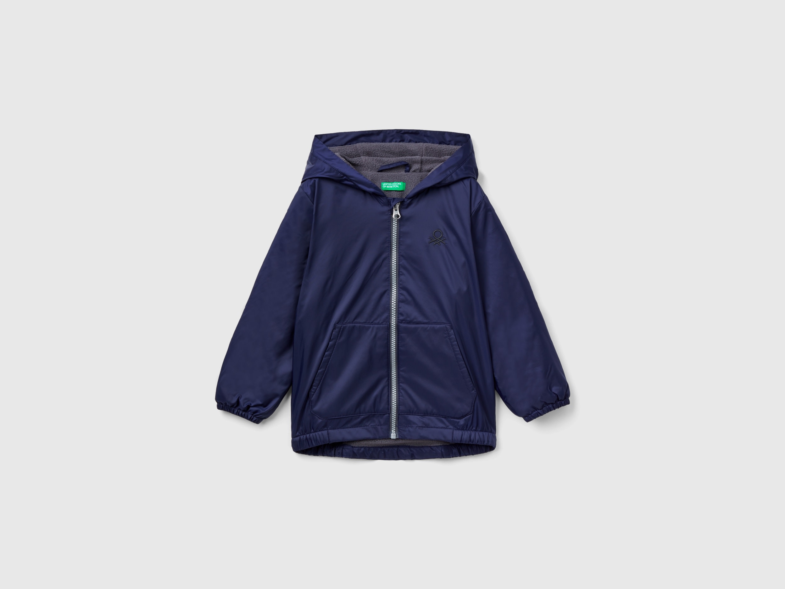 Benetton, Jacket With Oversized Hood, size 12-18, Dark Blue, Kids