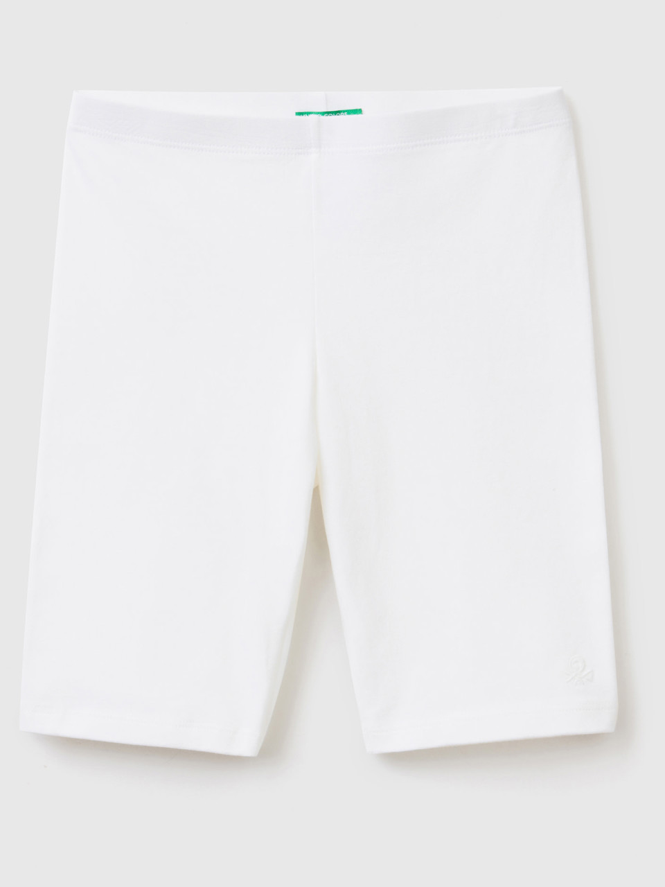 Benetton, Short Leggings In Stretch Cotton, White, Kids