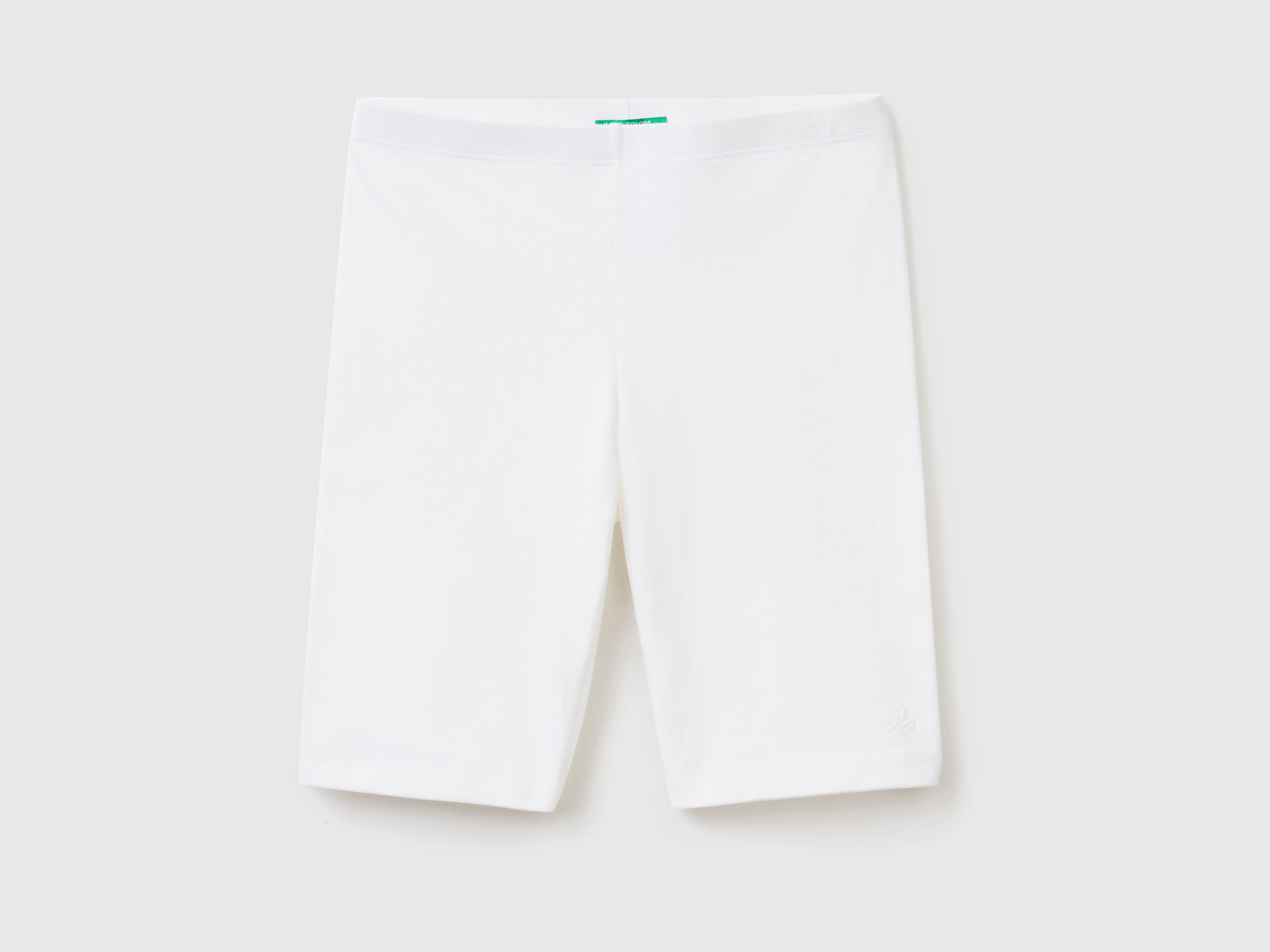 Benetton, Short Leggings In Stretch Cotton, size L, White, Kids