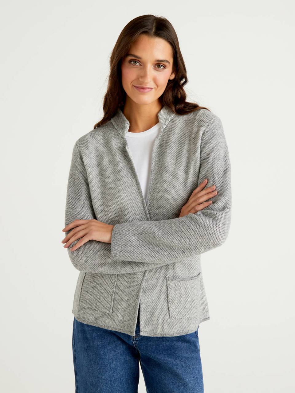Benetton Knit jacket in wool and cashmere blend. 1