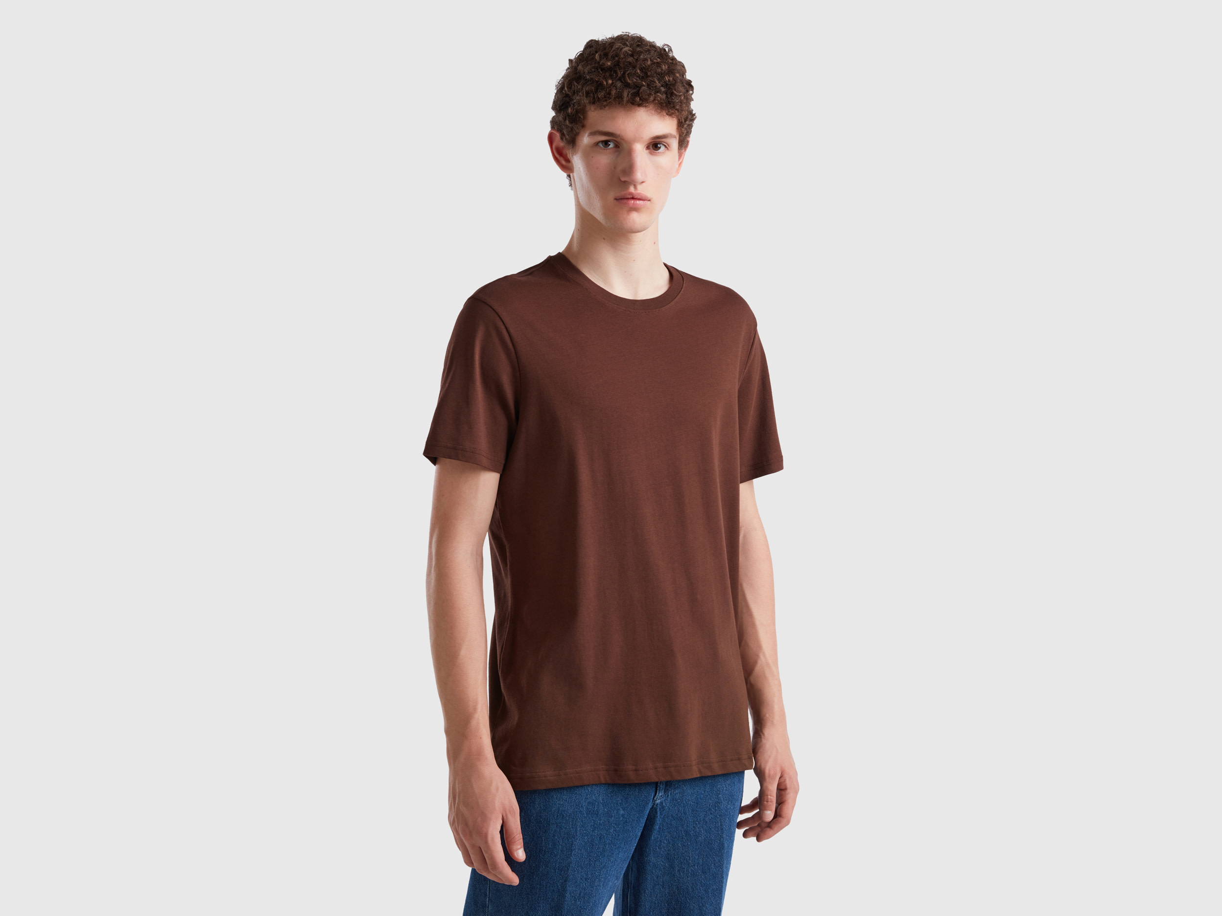 Benetton, Dark Brown T-shirt, size XXL, Dark Brown, Men