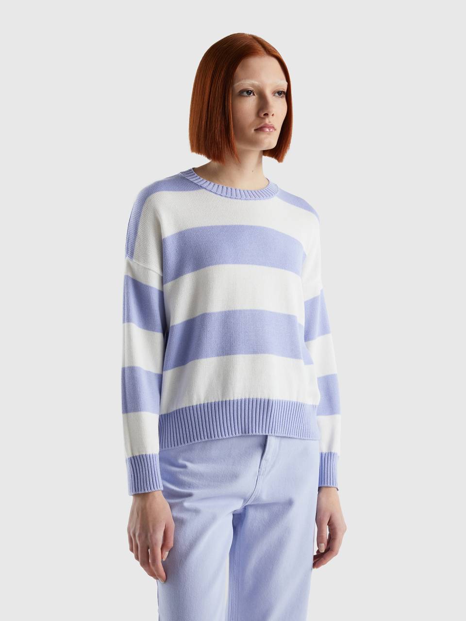 Benetton striped sweater in tricot cotton. 1