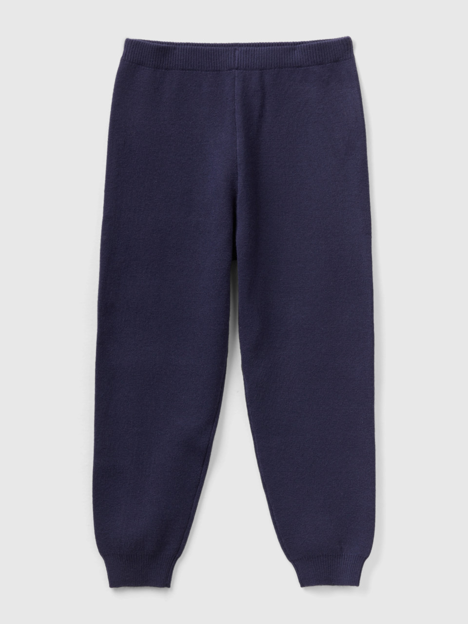 Benetton, Knit Trousers With Drawstring, Dark Blue, Kids
