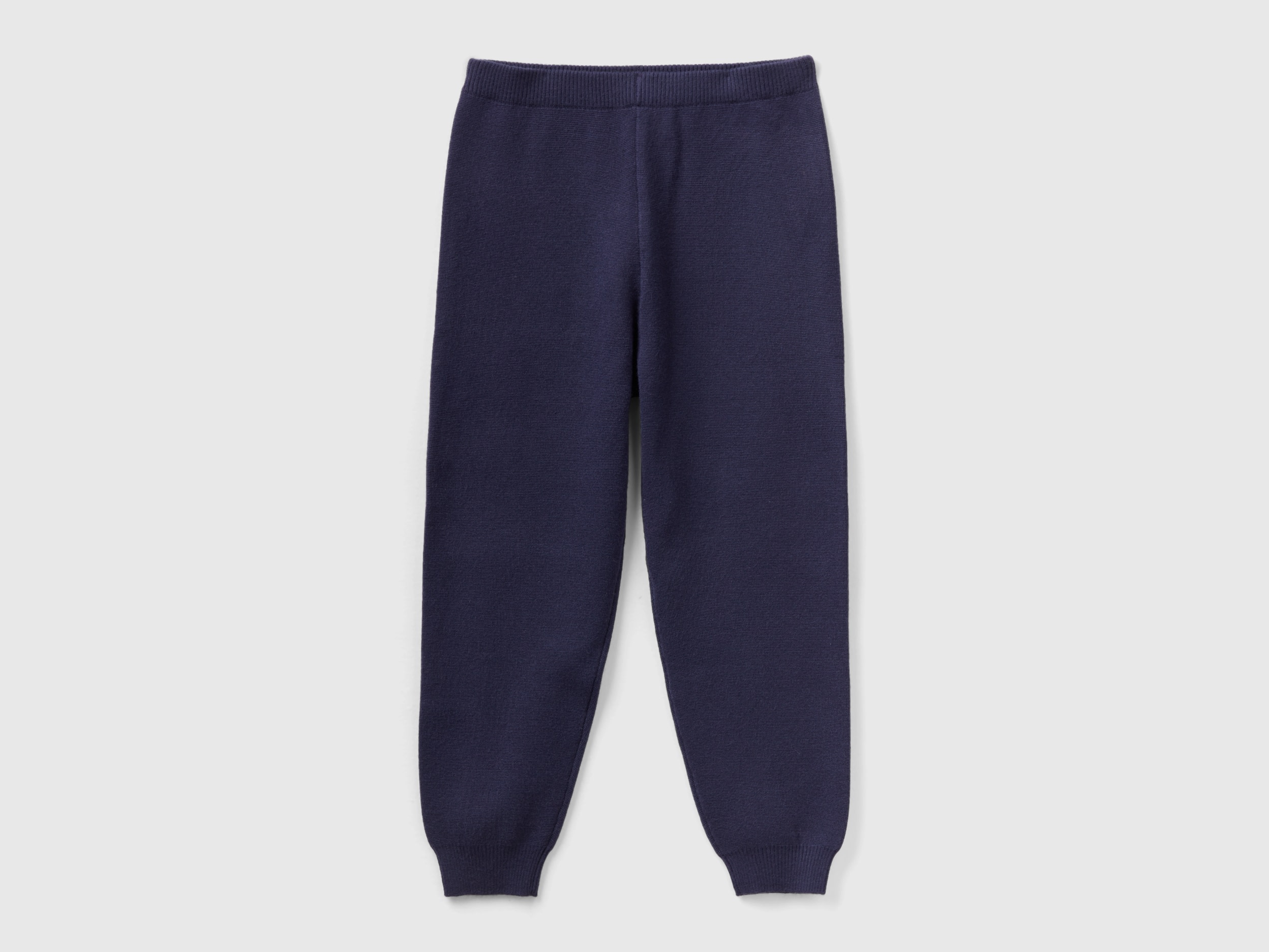 Benetton, Knit Trousers With Drawstring, size S, Dark Blue, Kids