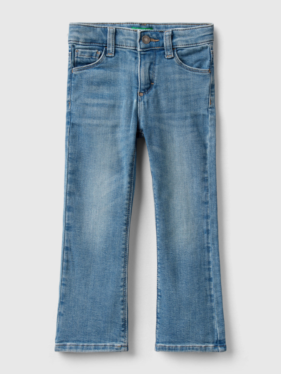 Benetton, Five Pocket Flared Jeans, Light Blue, Kids