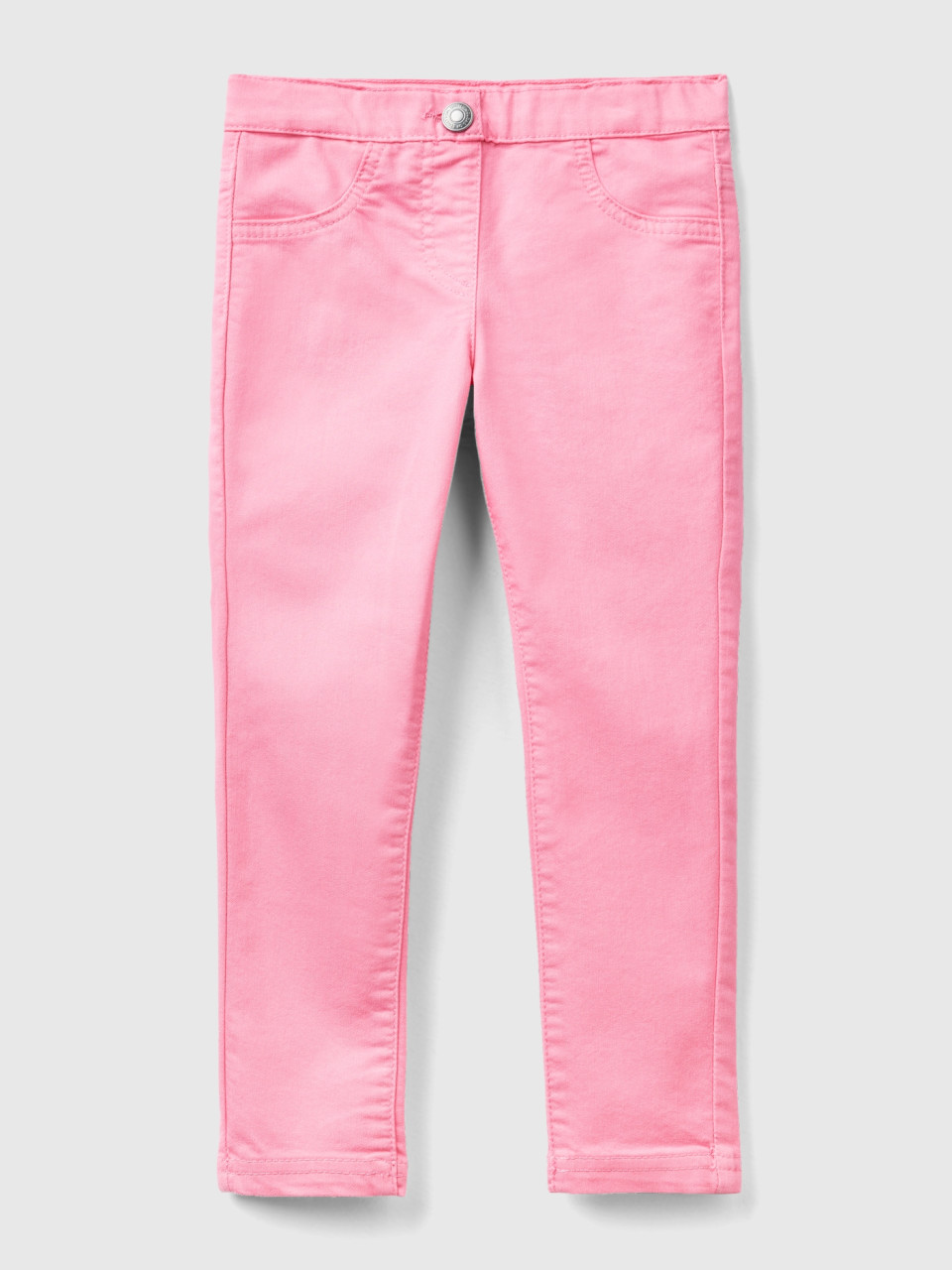 Benetton, Jeggings In Stretch Cotton Blend, Pink, Kids