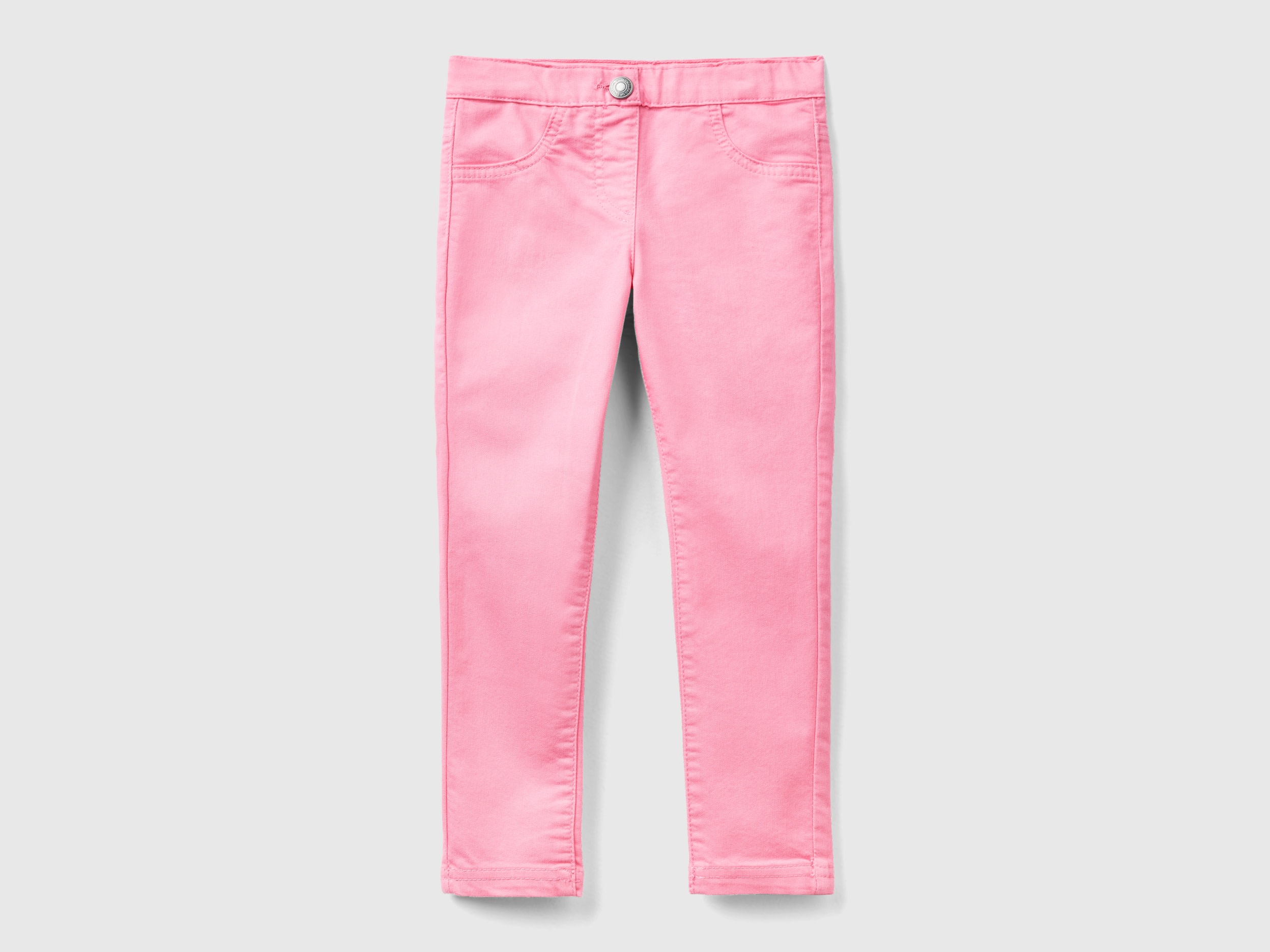 Benetton, Jeggings In Stretch Cotton Blend, size 2-3, Pink, Kids