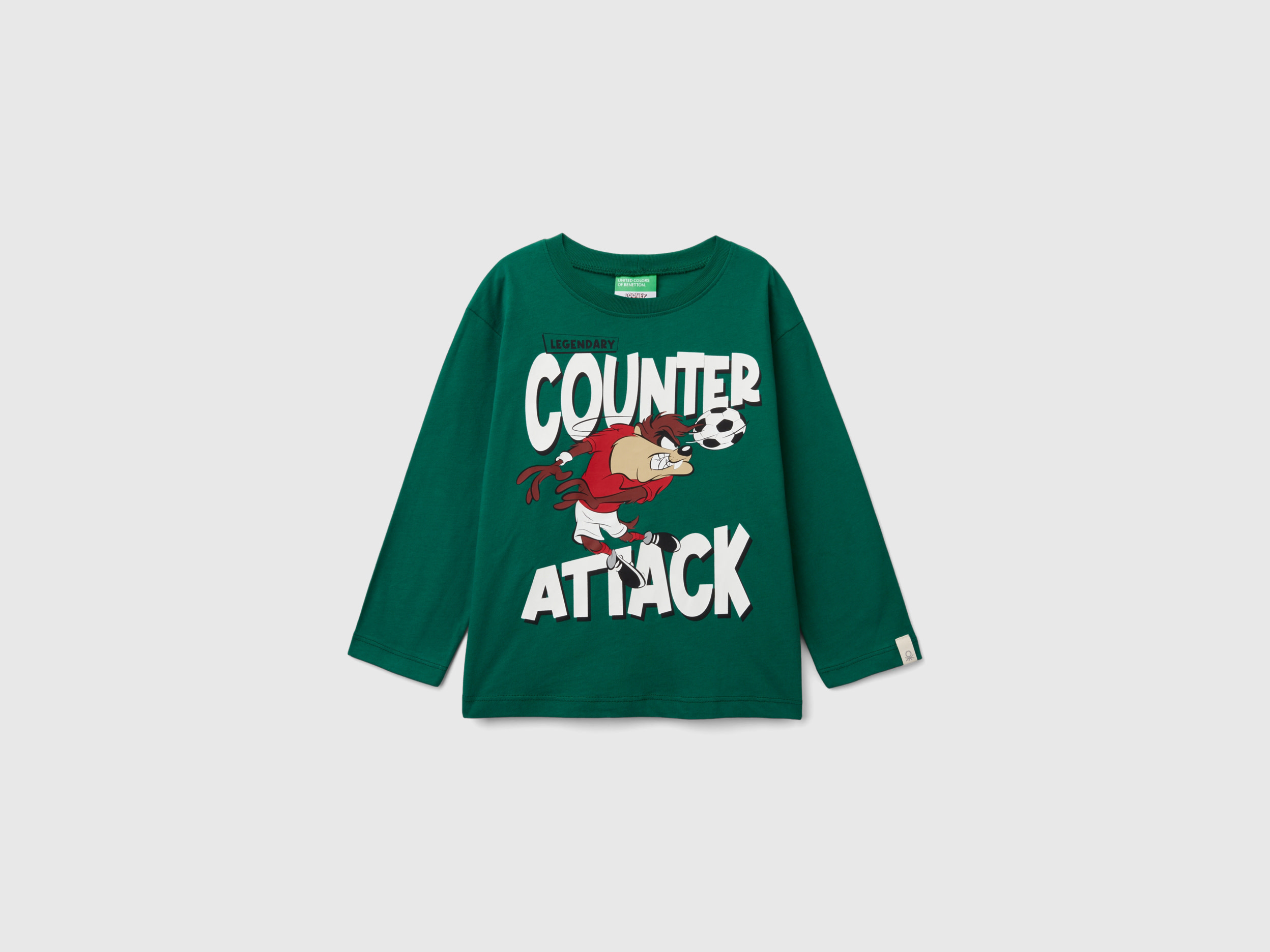 Benetton, Maglietta Regular Fit ©looney Tunes, Verde Scuro, Bambini