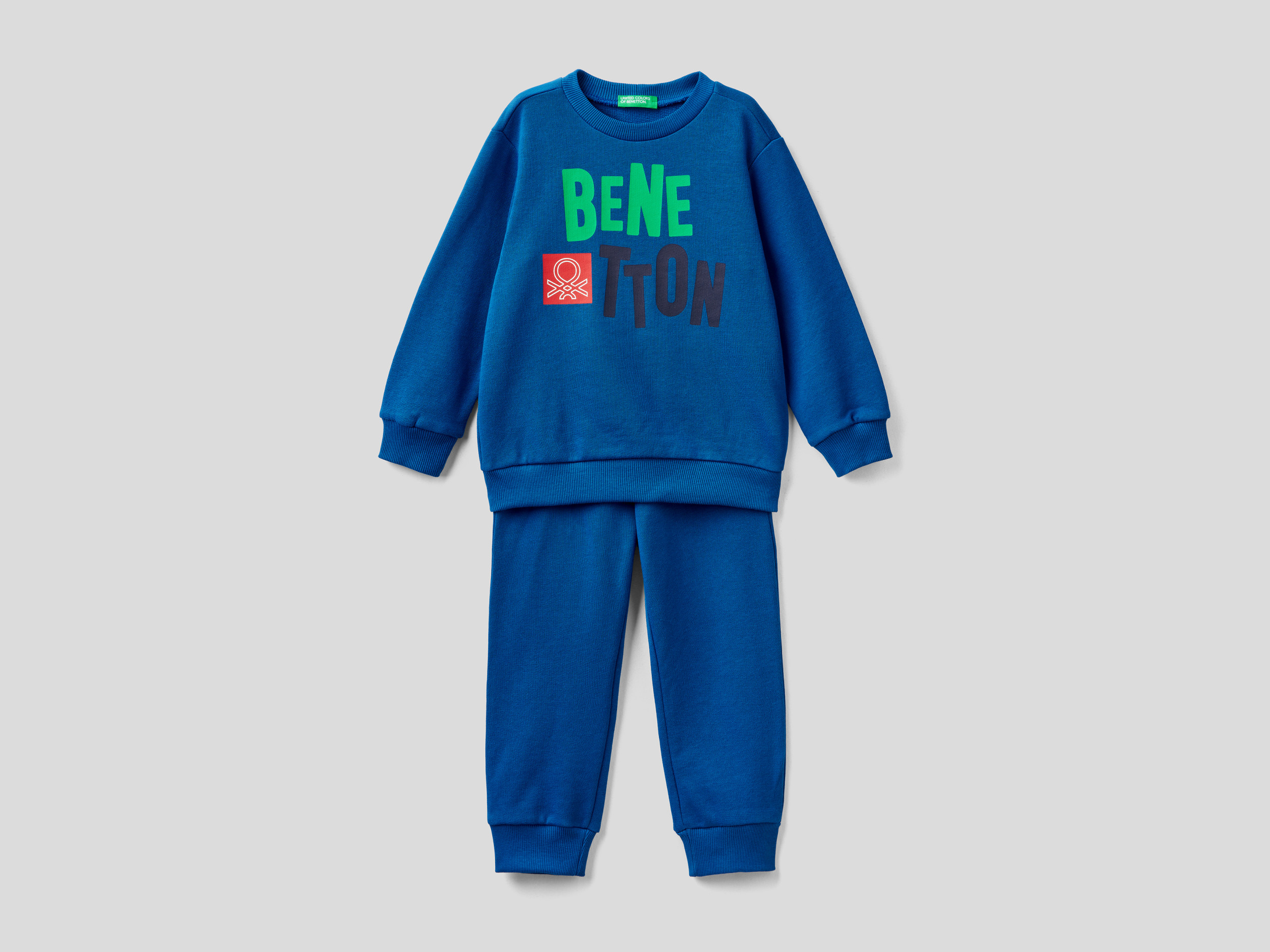 Benetton, Ensemble En Molleton De 100 % Coton Bio, taille , Turquoise, Enfants