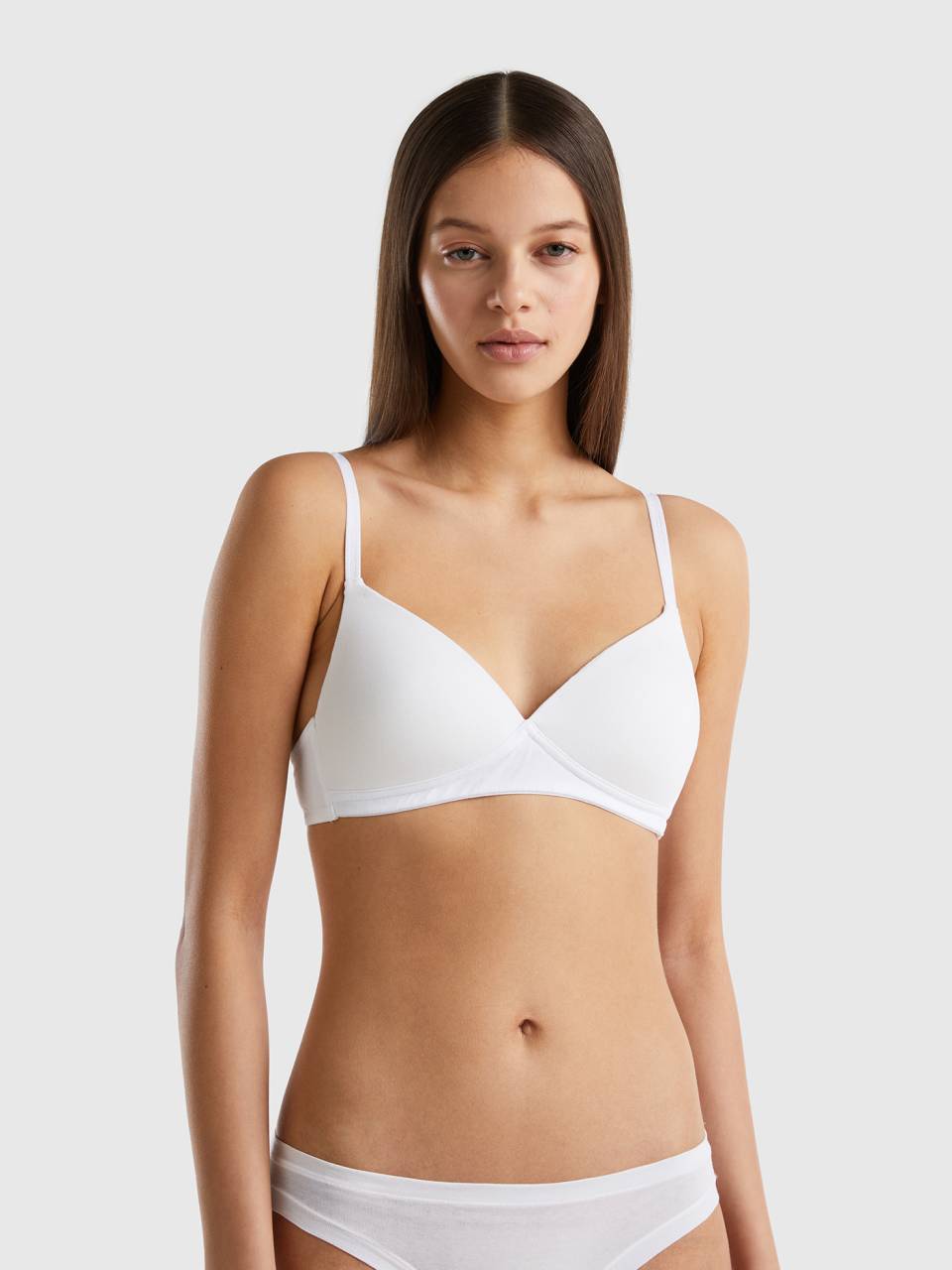 Buy France Beauty 100% Cotton Fabric,Non-Padded Bra with Cotton  Belt/Strap.Colour:White/Cup Size:B(Pack of 1 Piece) at