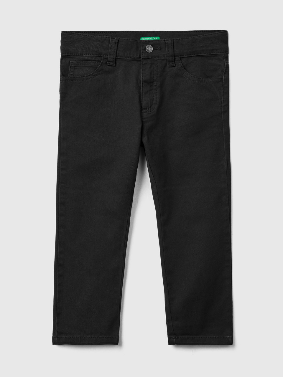 Benetton, Five-pocket Slim Fit Trousers, Black, Kids