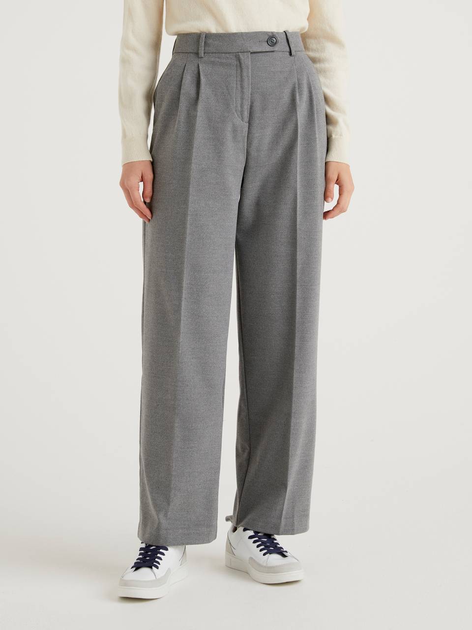 Benetton Straight leg flannel trousers. 1
