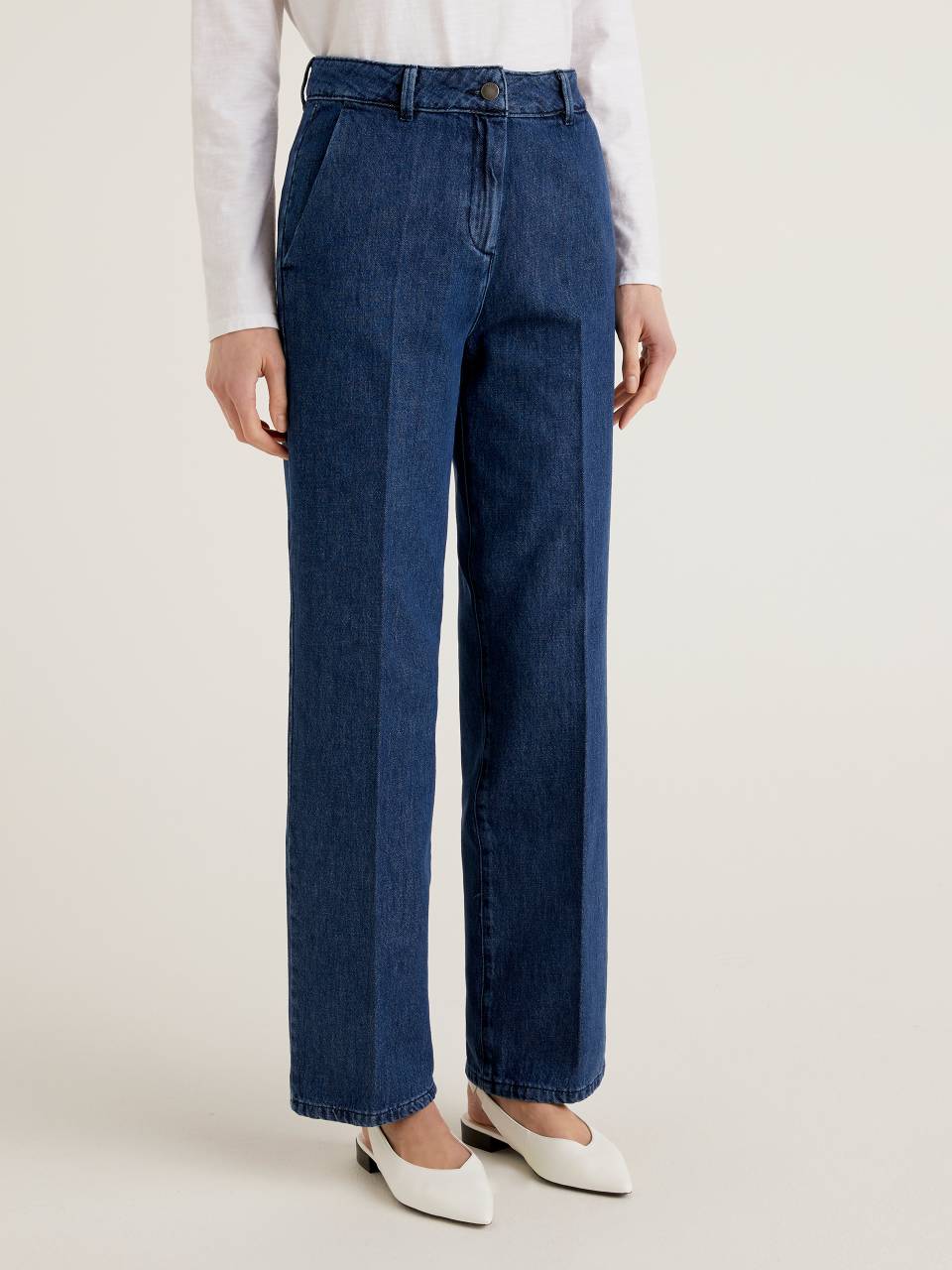 Benetton Wide fit jeans in 100% cotton. 1