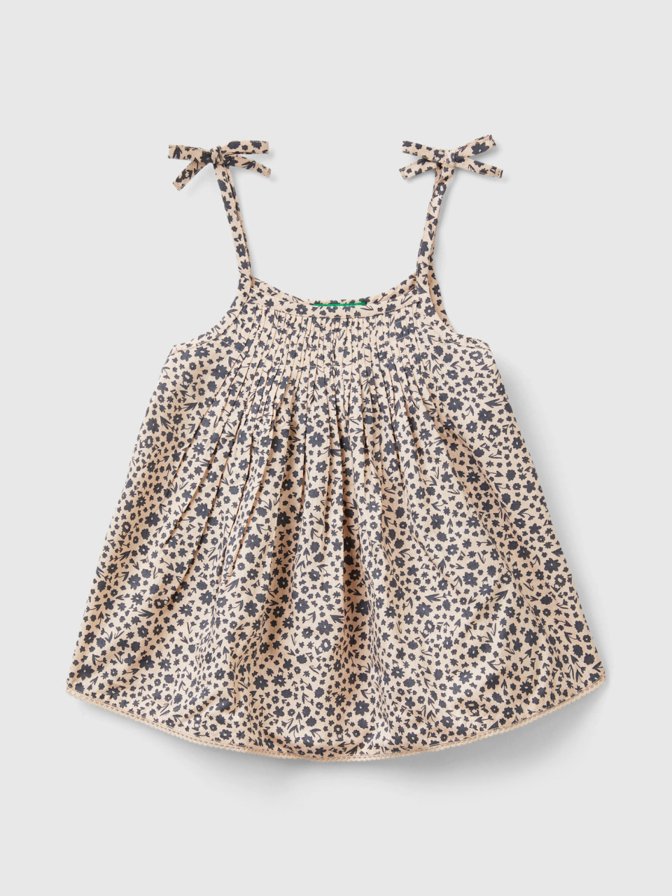 Benetton, Flowy Top With Floral Print, Soft Pink, Kids