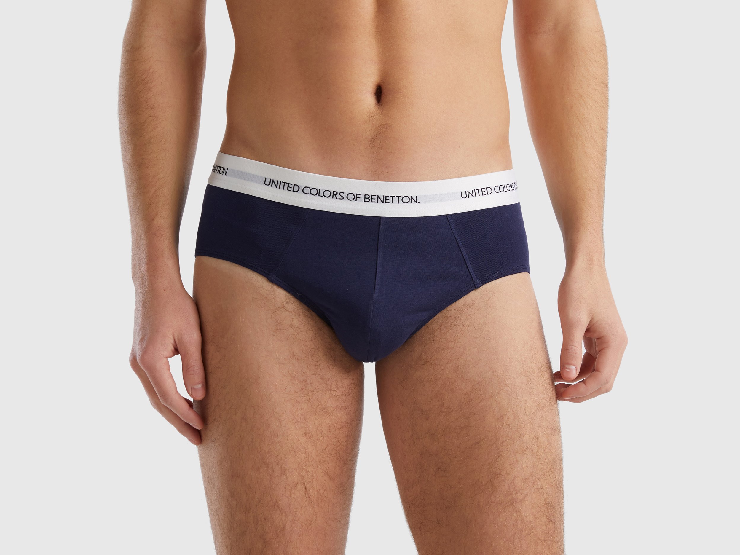 Image of Benetton, Underwear In Stretch Organic Cotton, size S, Dark Blue, Men