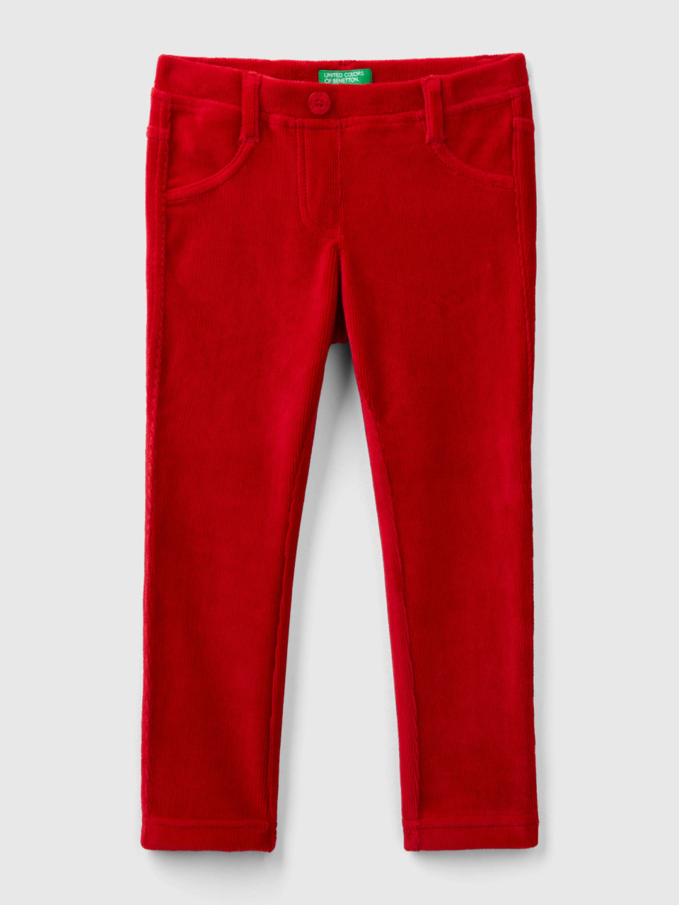 Benetton, Ribbed Chenille Trousers, Red, Kids