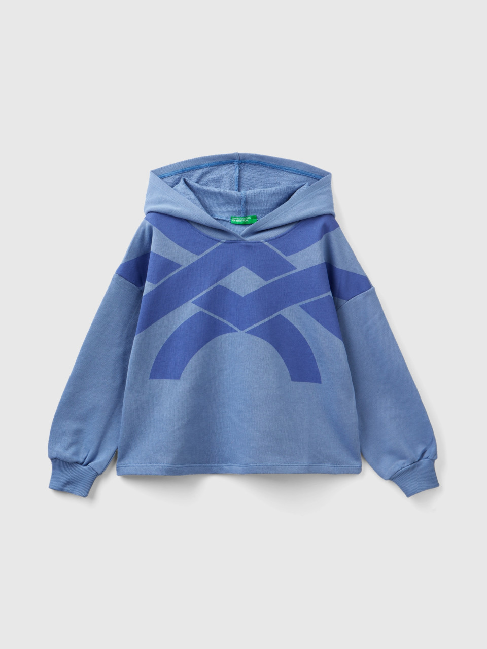 Benetton, Oversize-sweatshirt Mit Kapuze, Azurblau, female