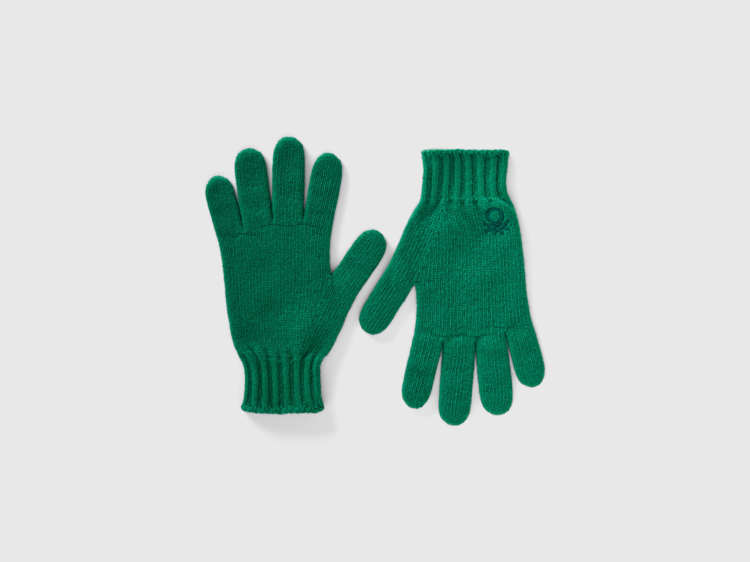 Benetton, Gloves In Stretch Wool Blend, size XL-3XL, Green, Kids