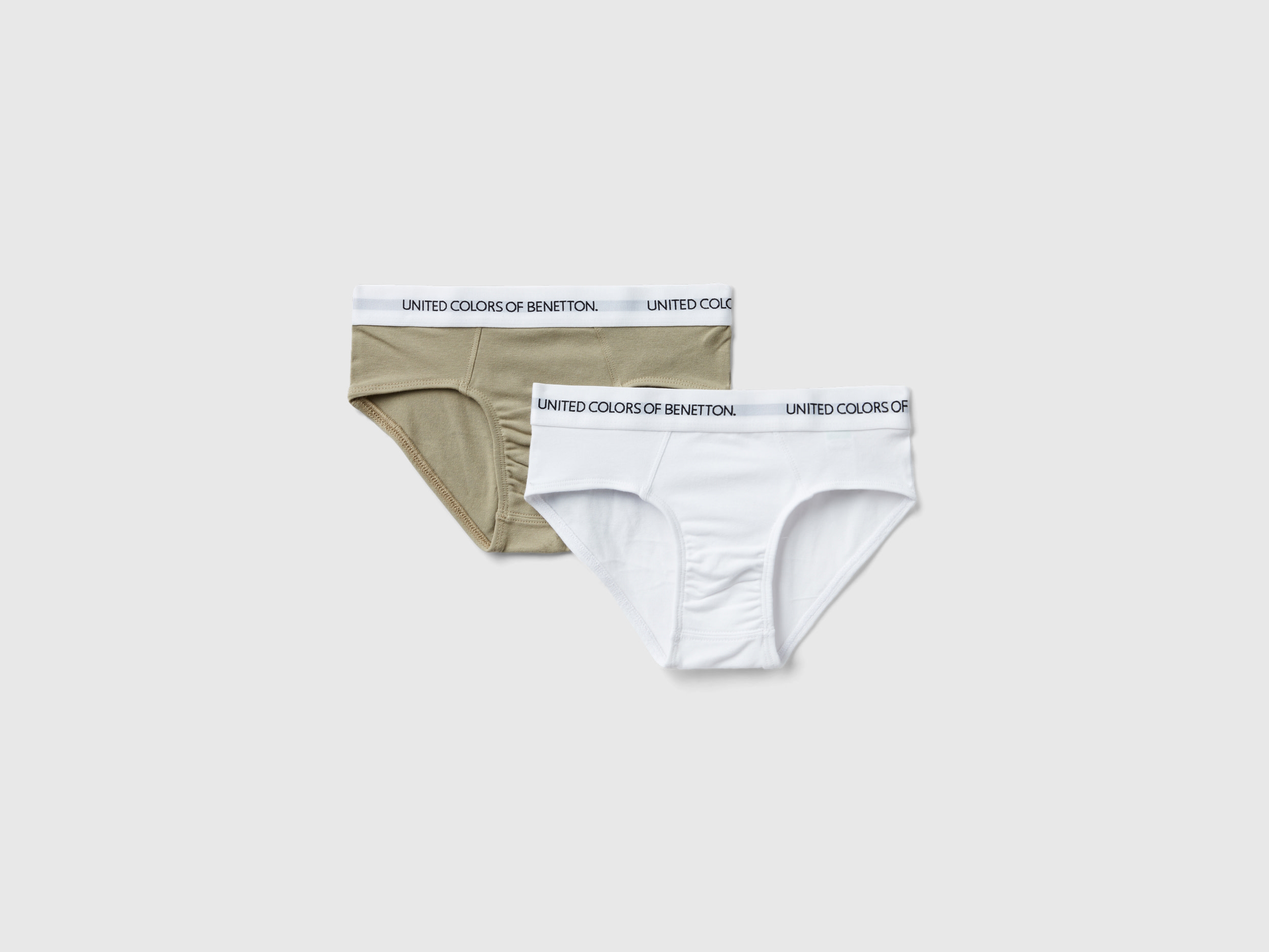 Image of Benetton, Two Briefs With Logoed Elastic, size 3XL, Light Green, Kids