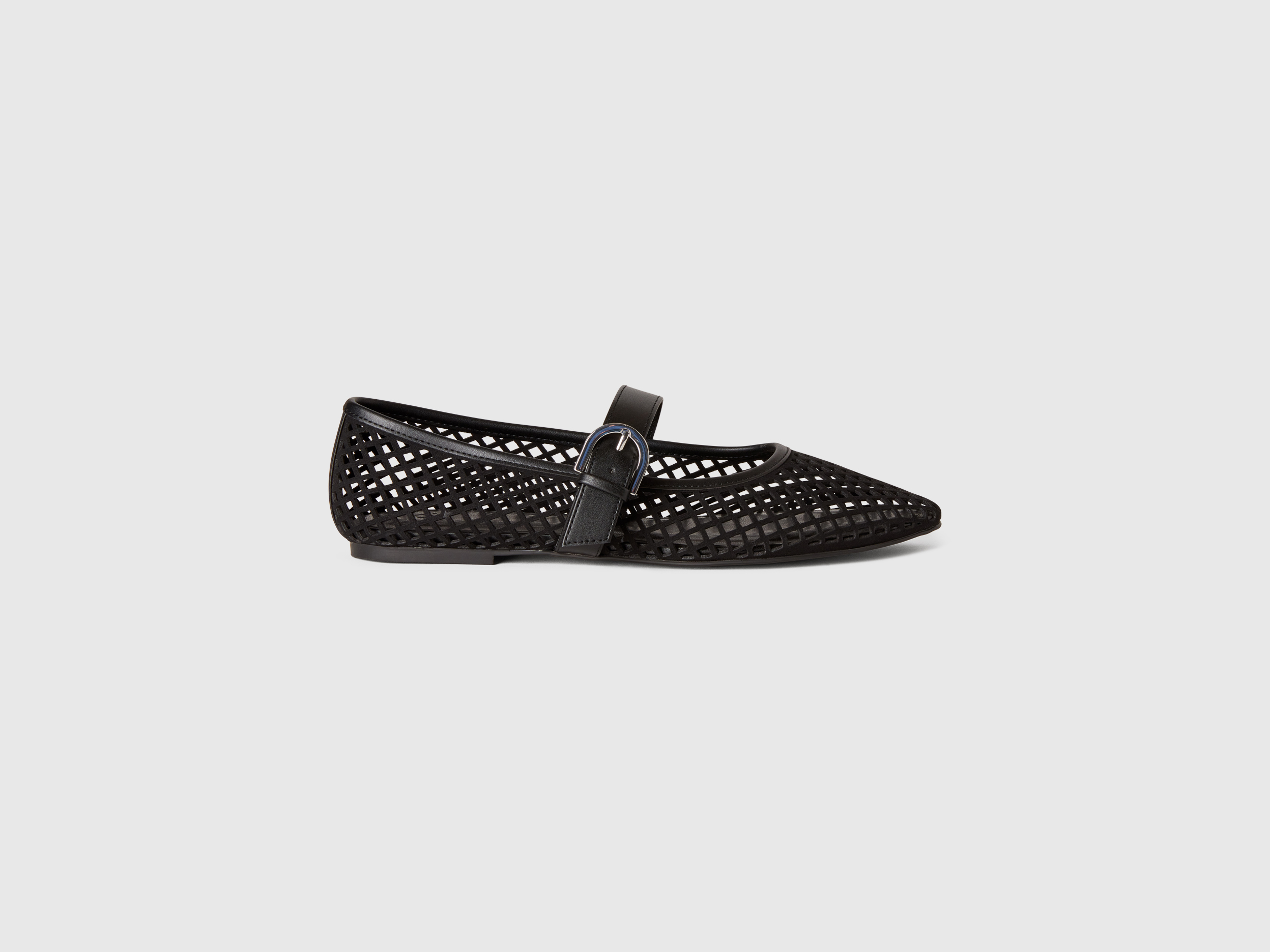 Benetton, Mesh Flats, size 4,5, Black, Women
