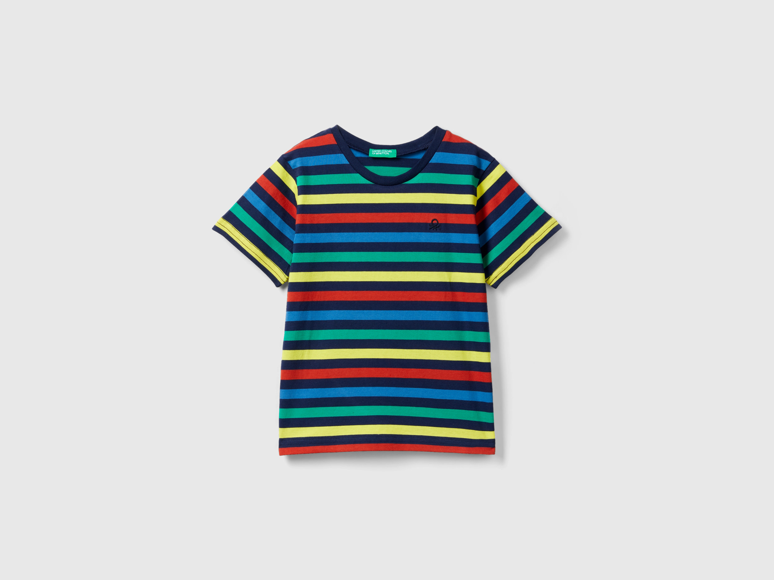 Benetton, Striped 100% Cotton T-shirt, size 4-5, Multi-color, Kids