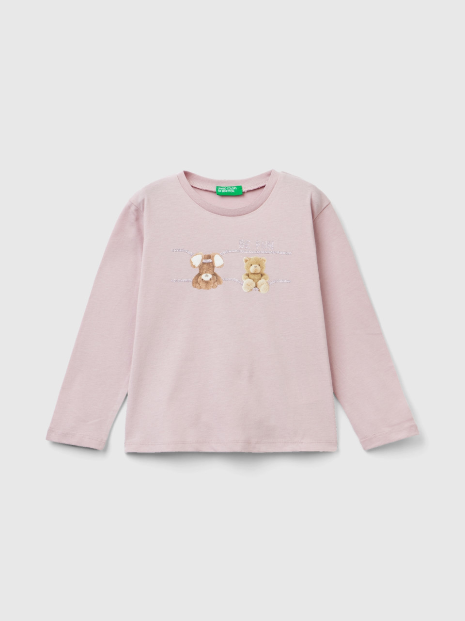 Benetton, T-shirt With Photo Print, Pink, Kids