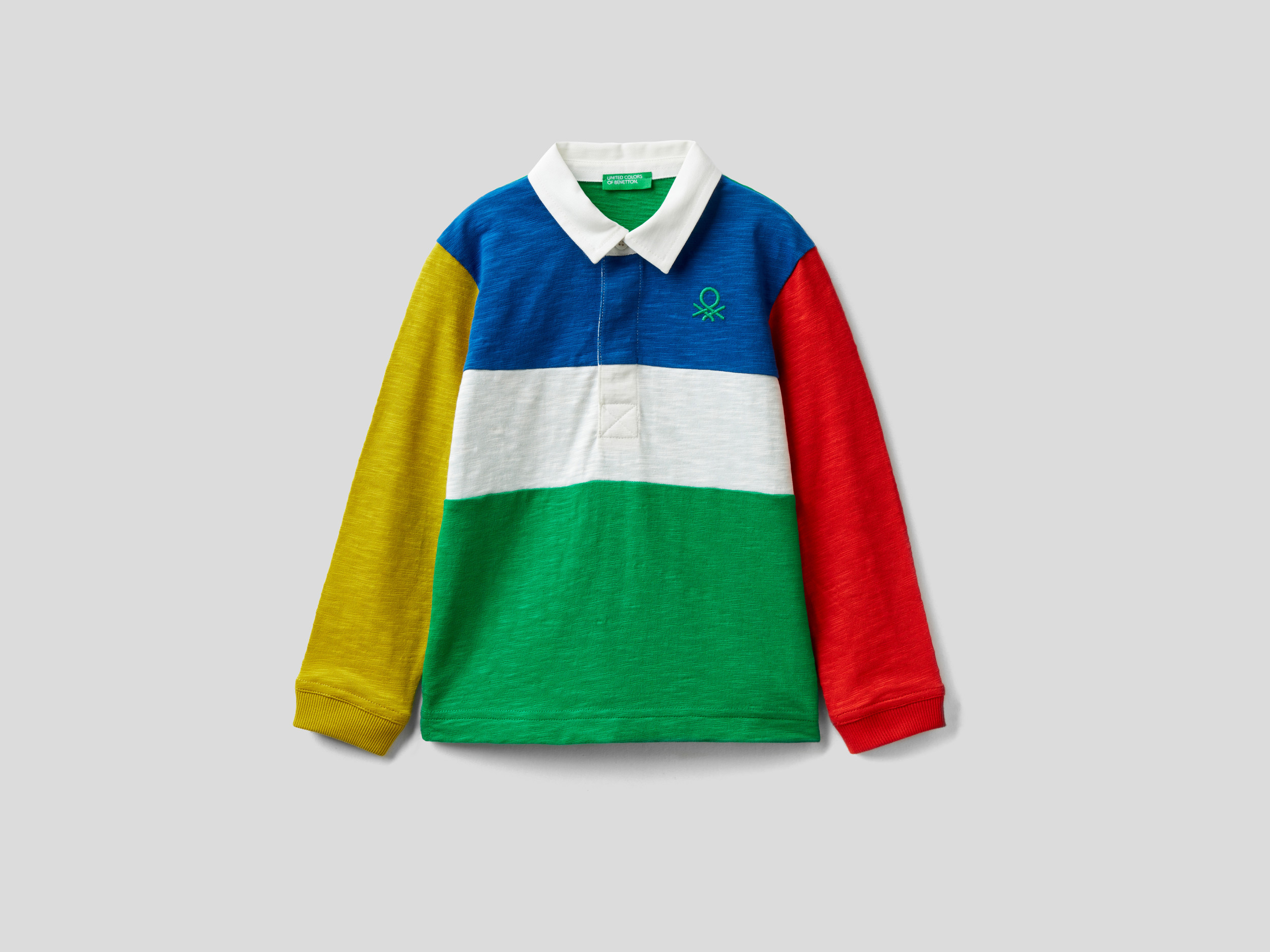Benetton, Polo De Style Rugby 100 % Coton, taille , Multicolore, Enfants