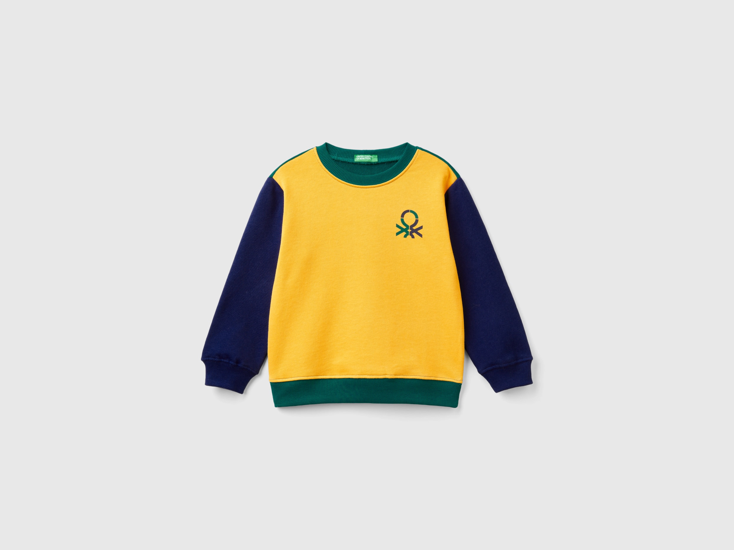 Benetton, Felpa 100% Cotone Biologico, Multicolore, Bambini