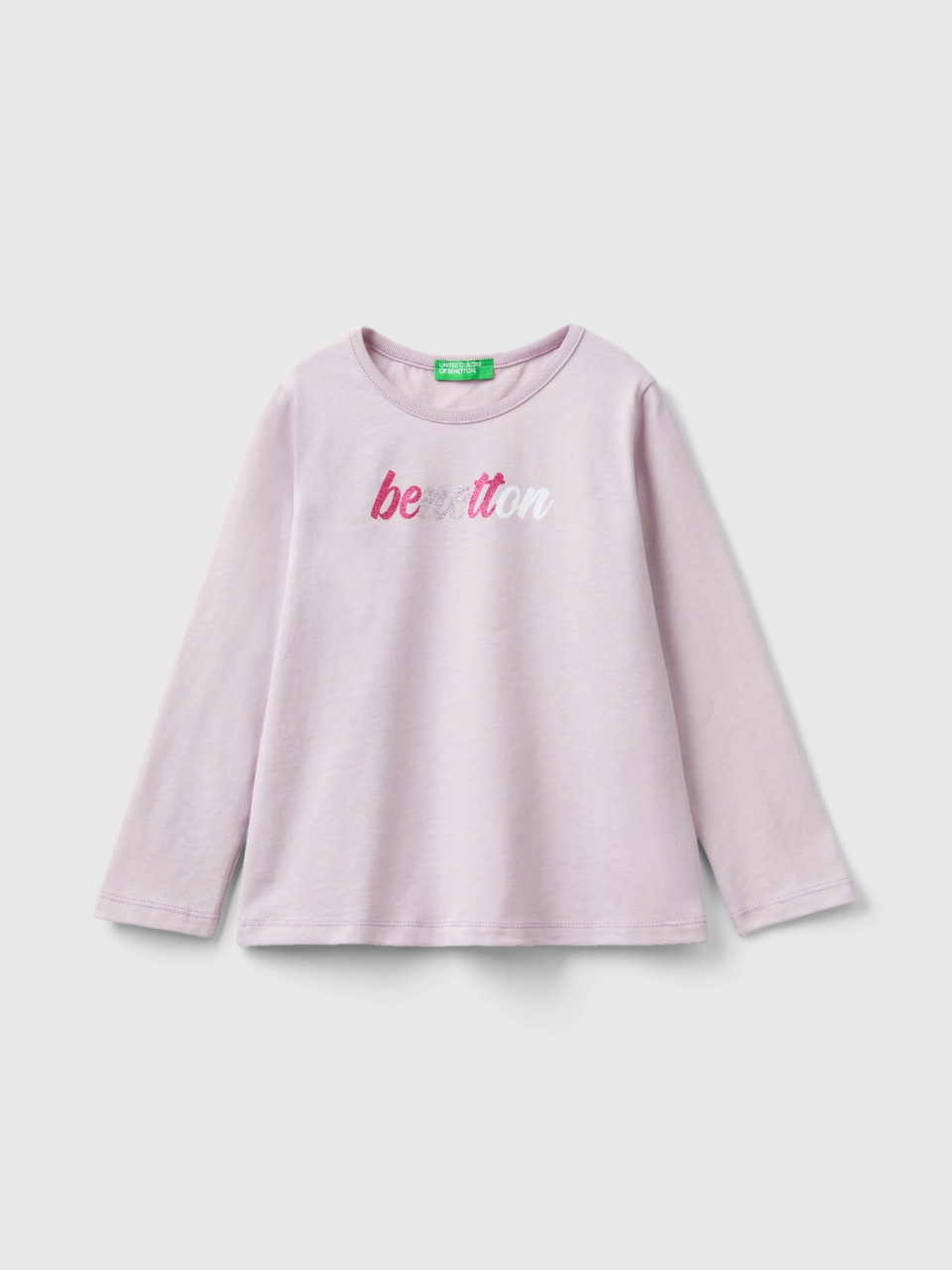 Benetton, T-shirt Coupe Regular En Coton Bio, Rose, Enfants