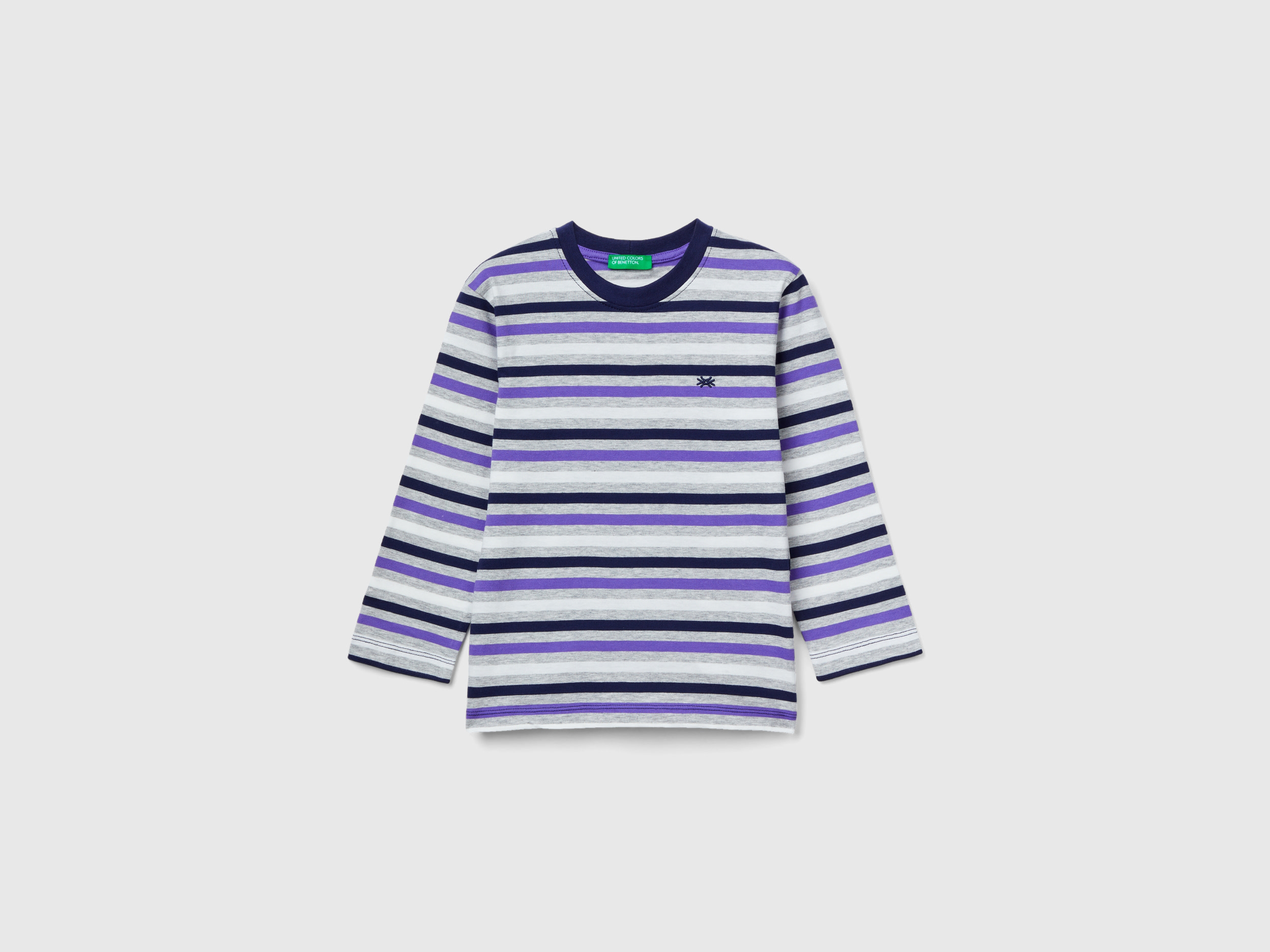 Benetton, Striped T-shirt In 100% Cotton, size 4-5, Multi-color, Kids
