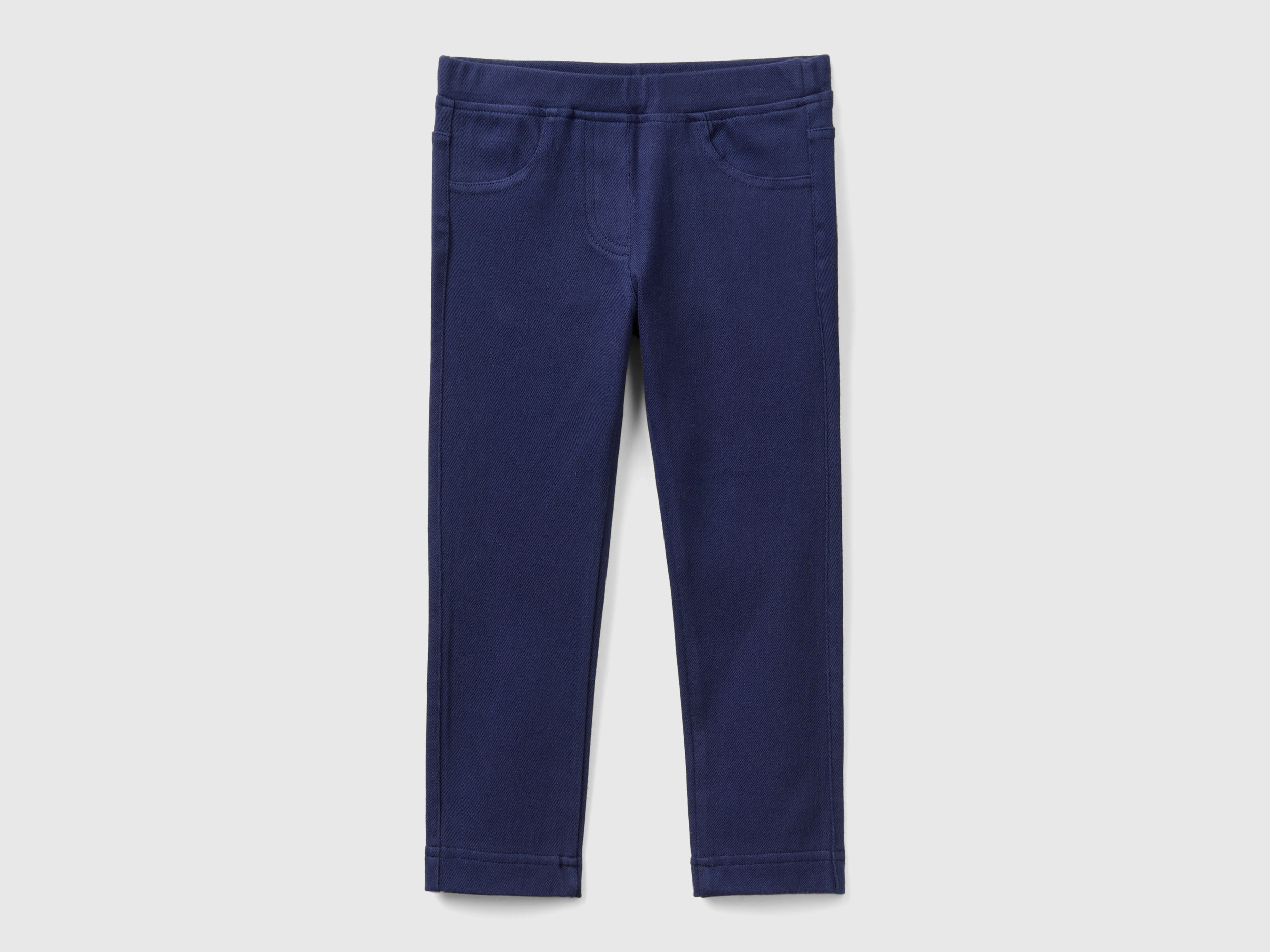 Benetton, Pantaloni In Felpa Super Stretch, Blu Scuro, Bambini