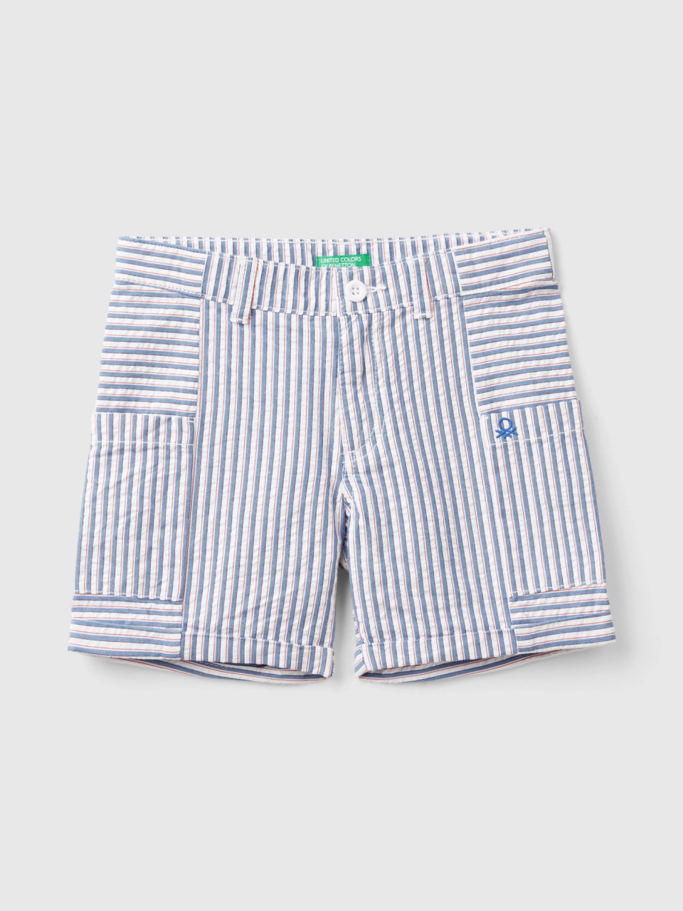 Benetton, Striped Shorts With Pockets, Multi-color, Kids