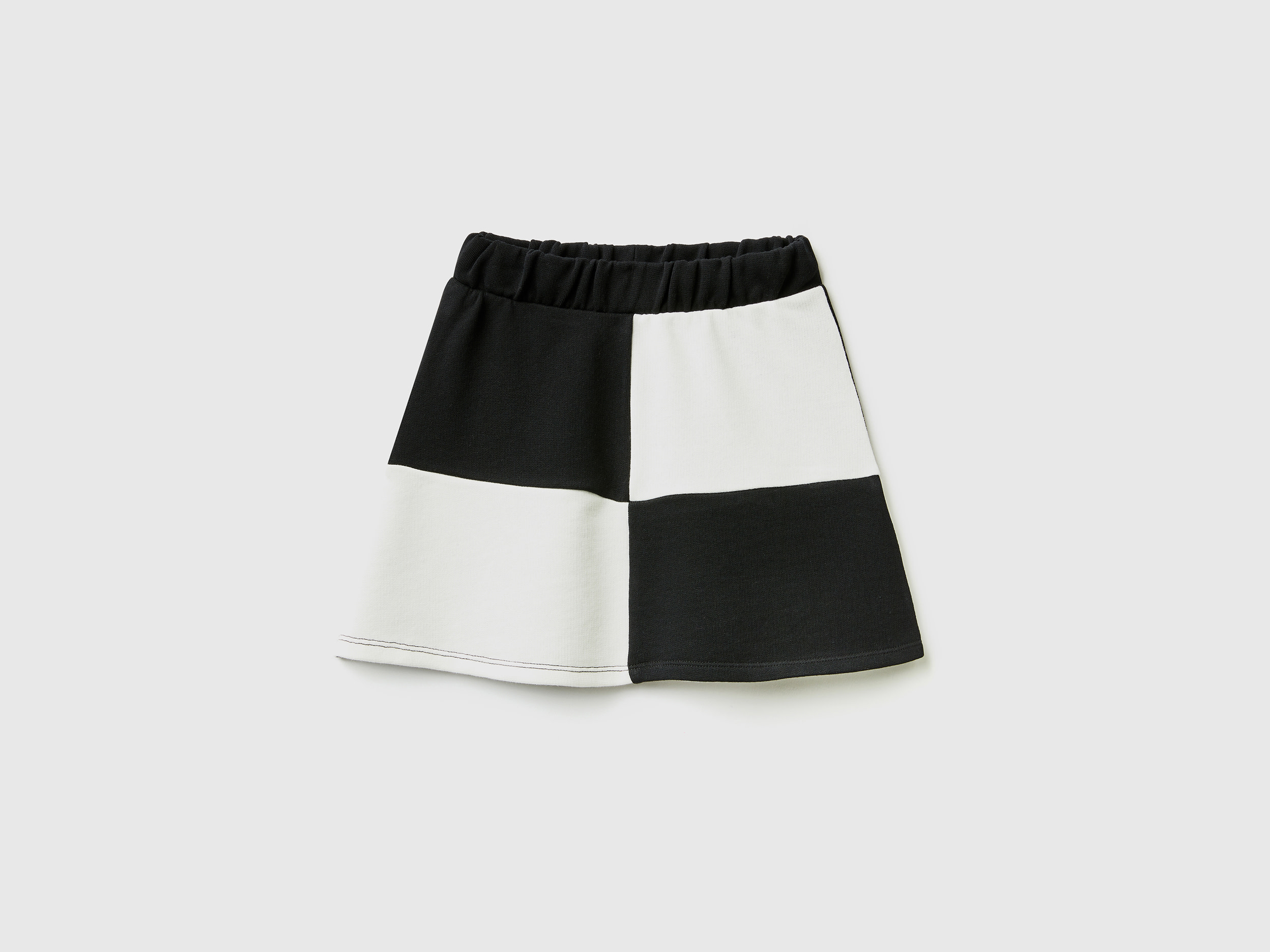 Benetton, Mini Skirt With Maxi Check, size 3XL, Black, Kids