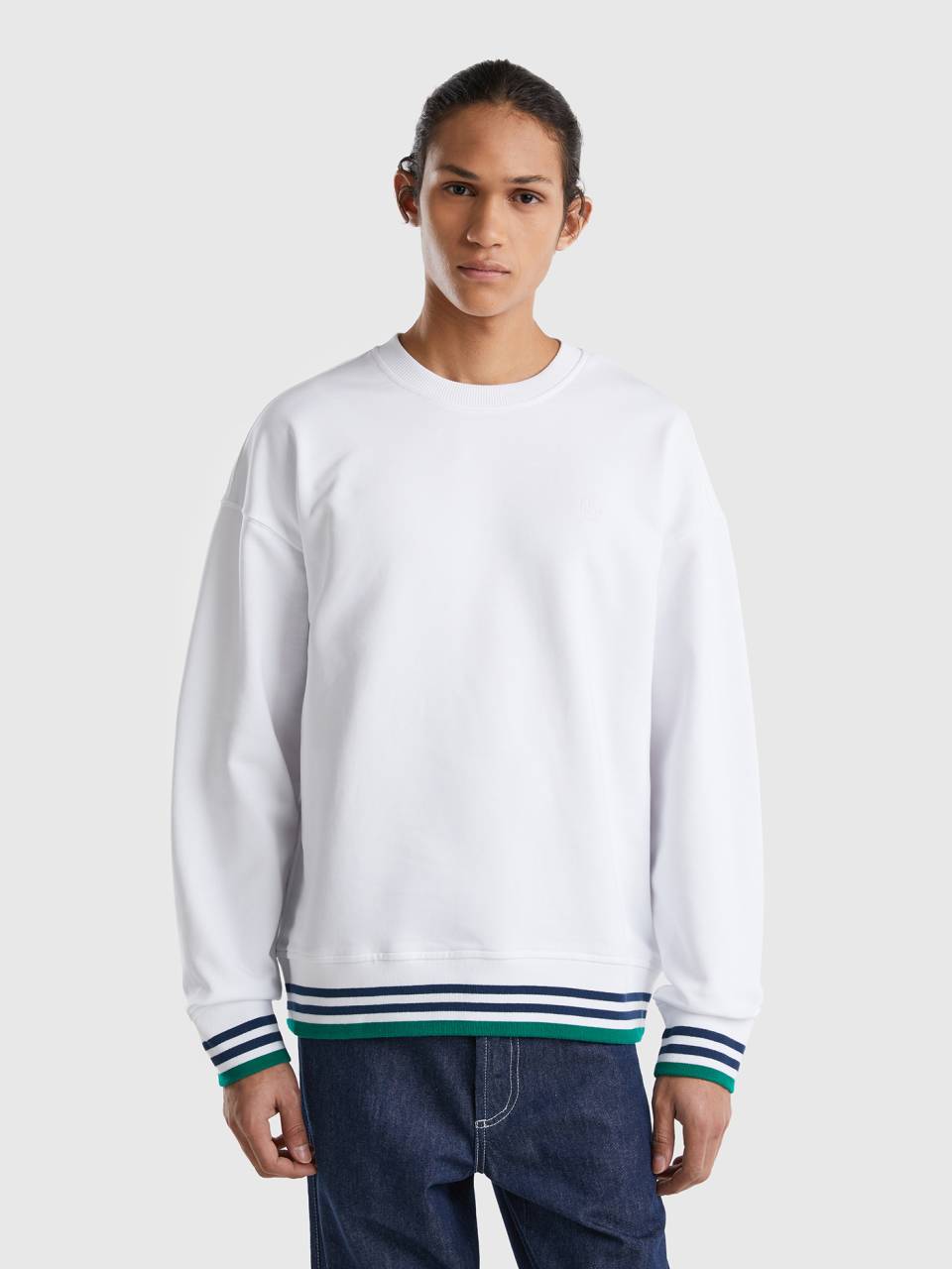 Benetton crew neck sweatshirt in pure cotton. 1