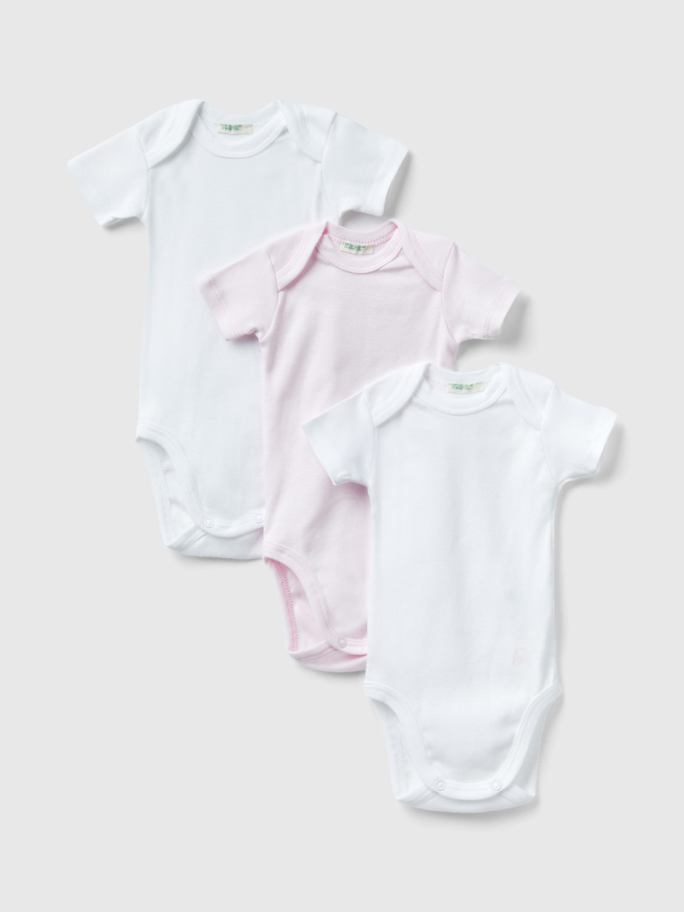 Benetton, Organic Cotton Solid Color Bodysuit Set, Multi-color, Kids