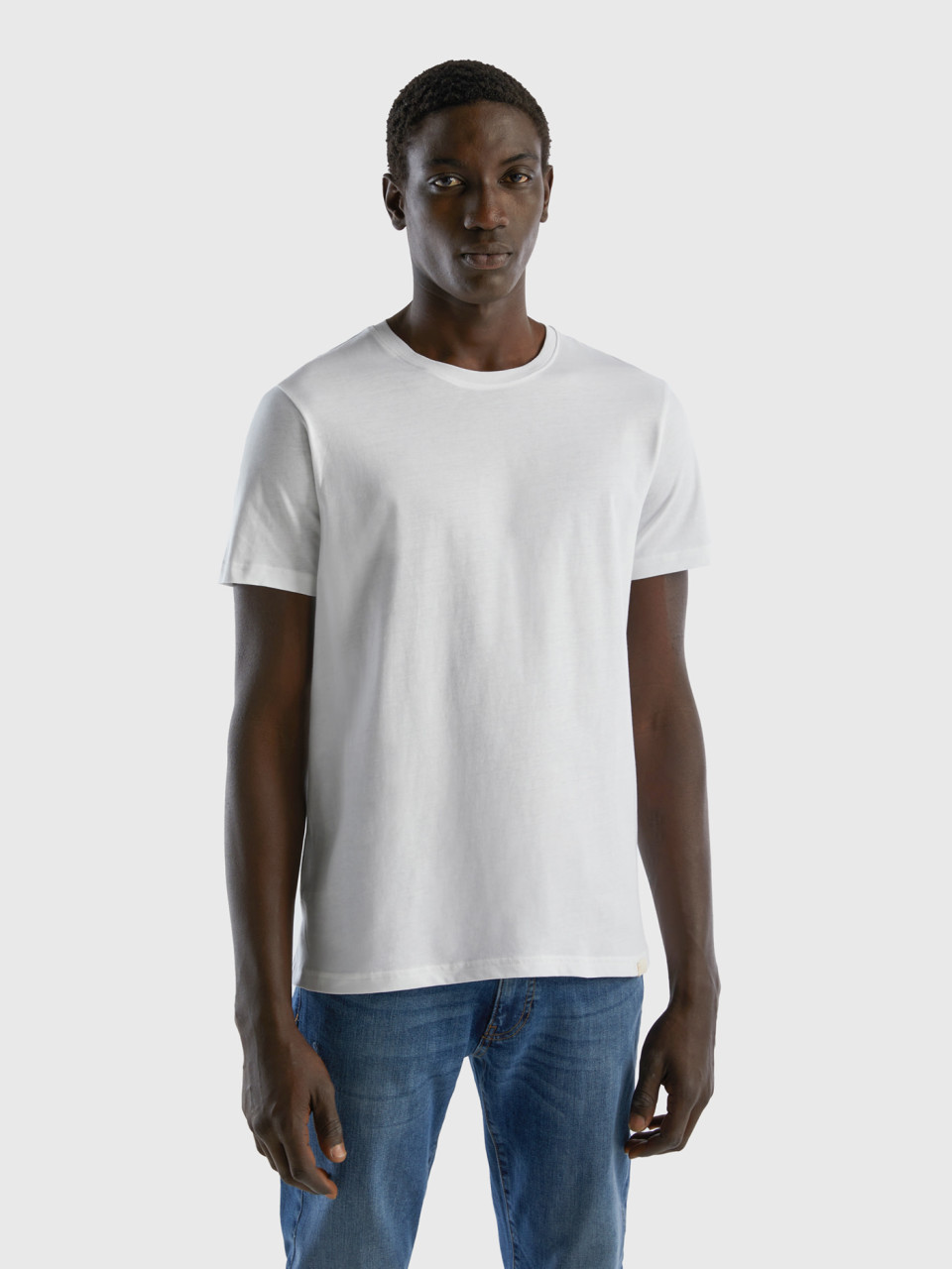 Benetton, T-shirt Blanc, Blanc, Homme